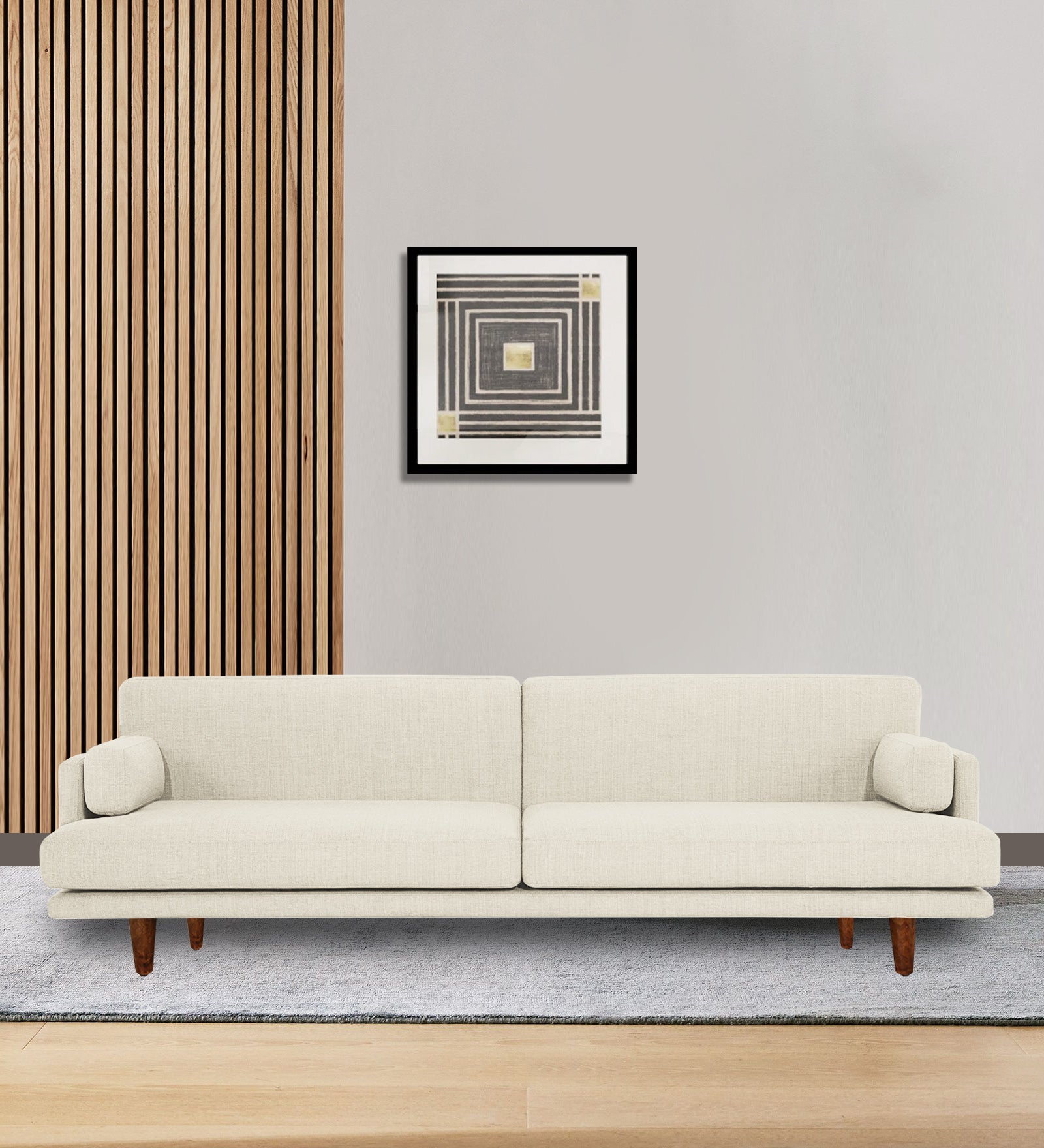 Ricky Fabric 3 Seater Sofa In Ivory Cream Colour - Febonic Living