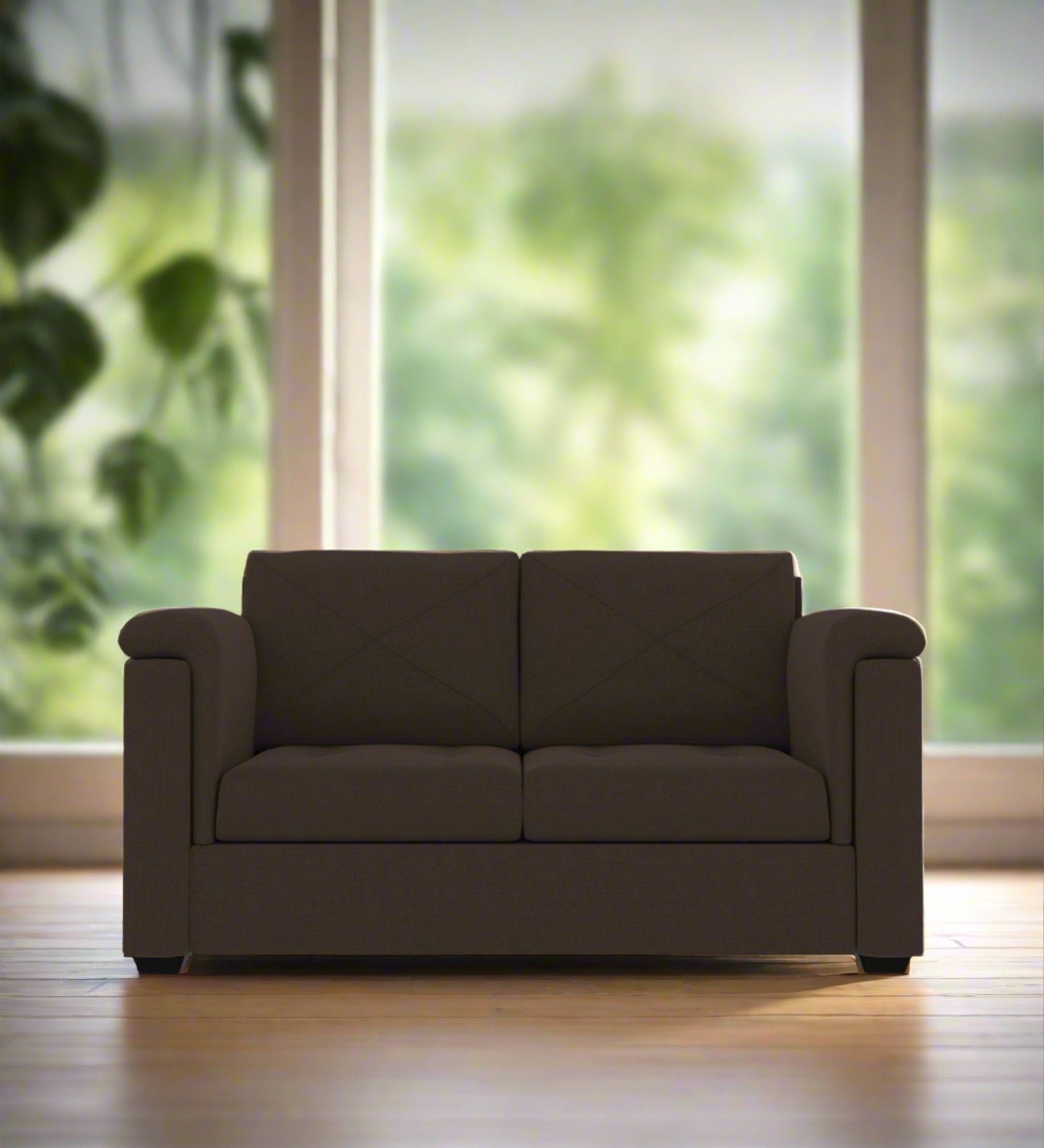 Andres Fabric 2 Seater Sofa In Coco Brown Colour - Febonic Living