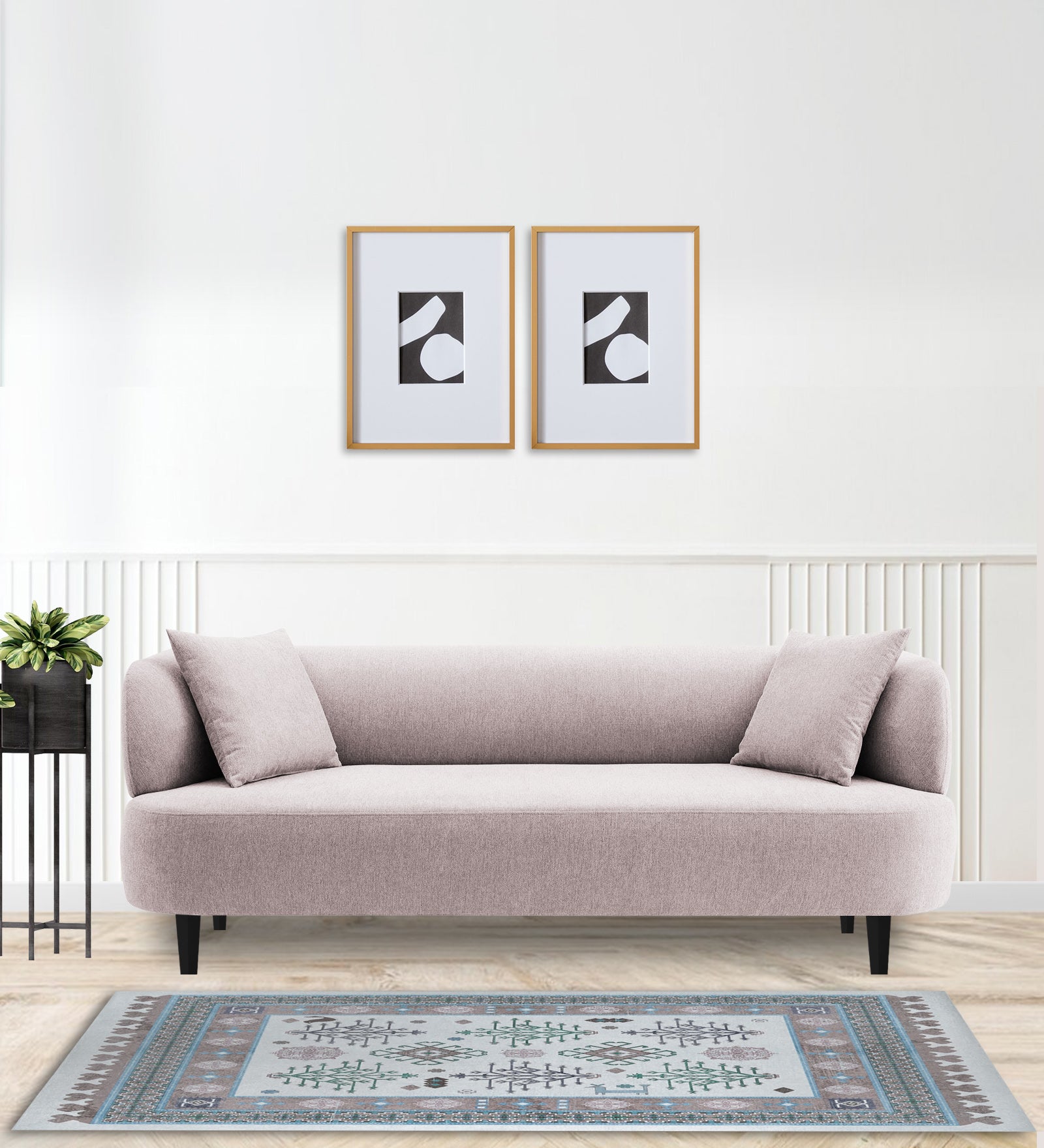 Carson Fabric 3 Seater Sofa In Orchid Beige Colour - Febonic Living