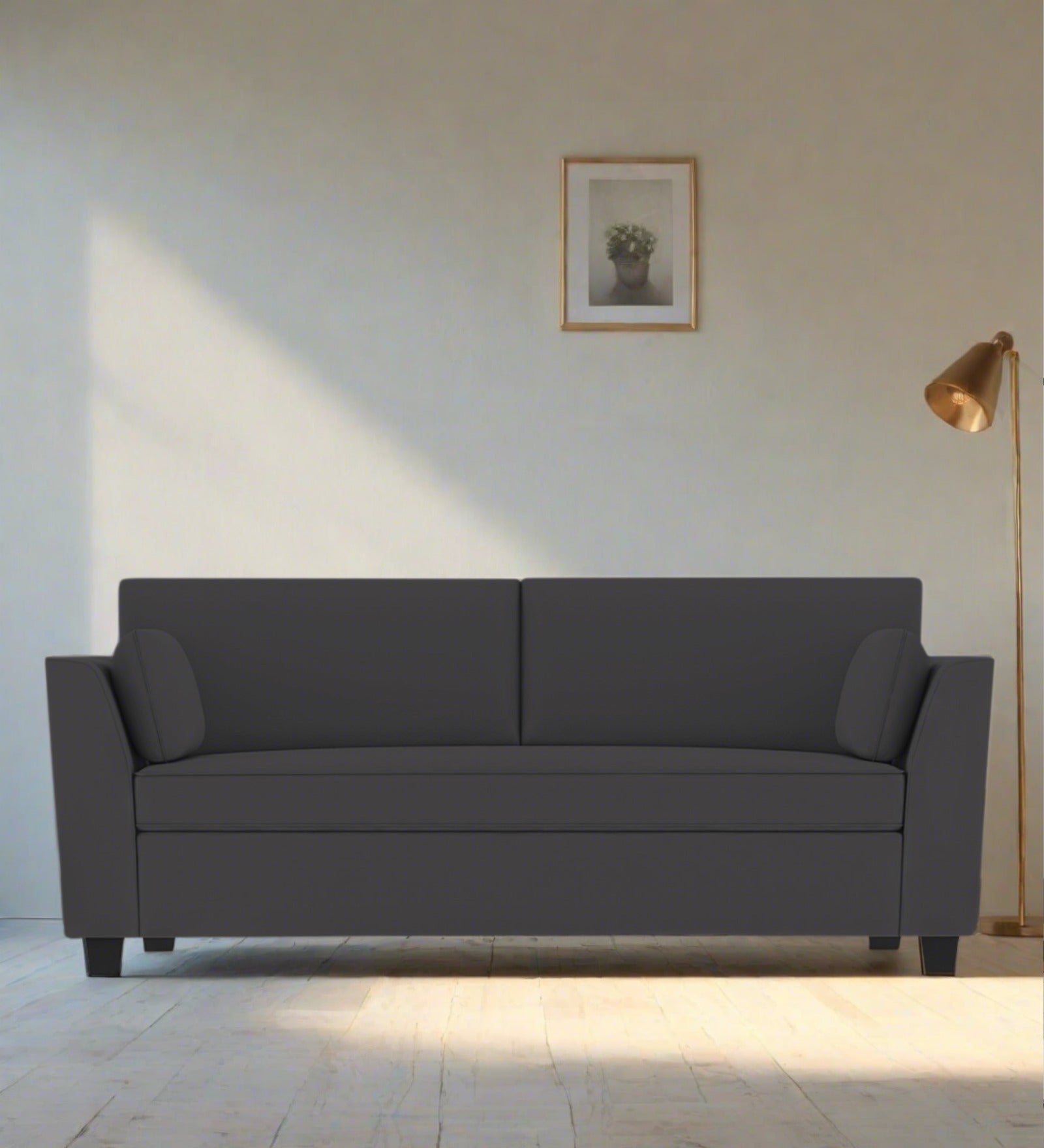 Bristo Velvet 3 Seater Sofa In Davy Grey Colour - Febonic Living