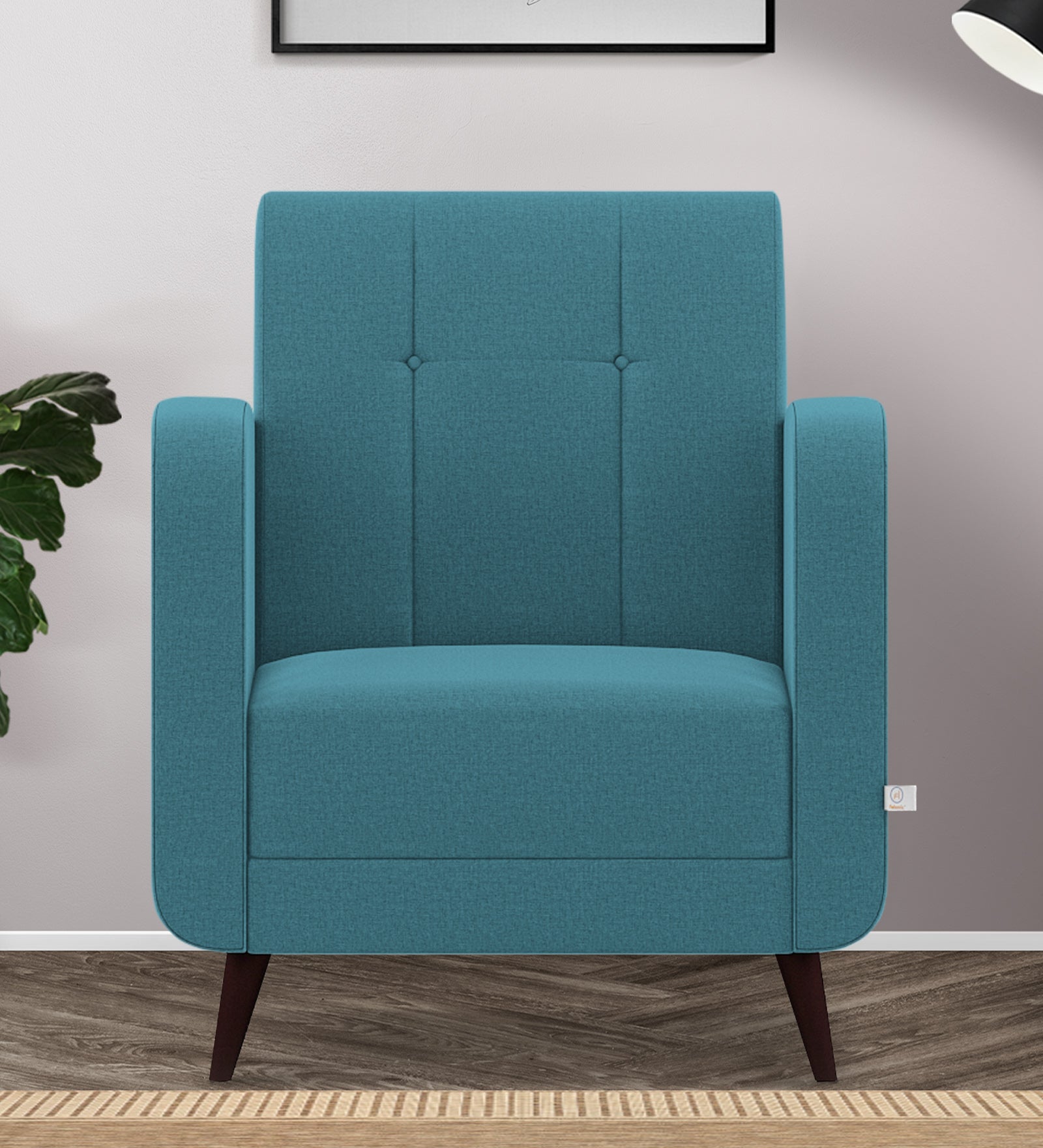 Wiki 1 Seater Velvet Sofa - Aqua Blue by Febonic Living