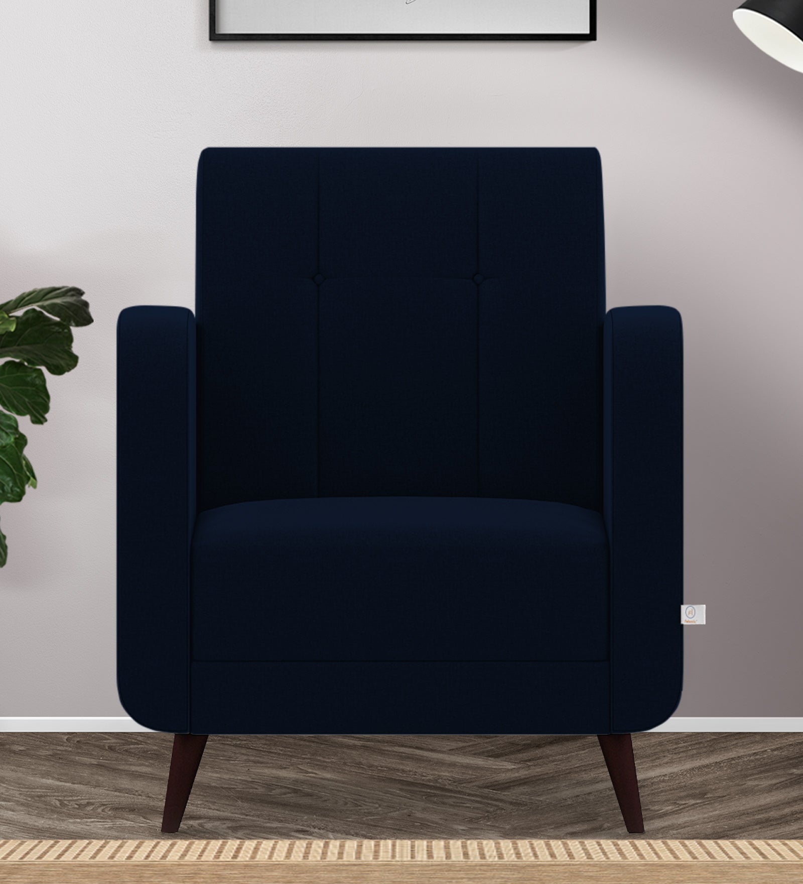 Wiki 1 Seater Velvet Sofa - Dark Blue by Febonic Living