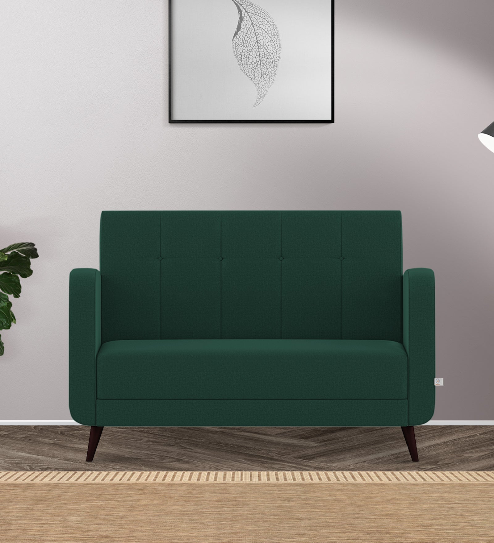 Wiki Velvet 2 Seater Sofa In Forest Green Colour - Febonic Living