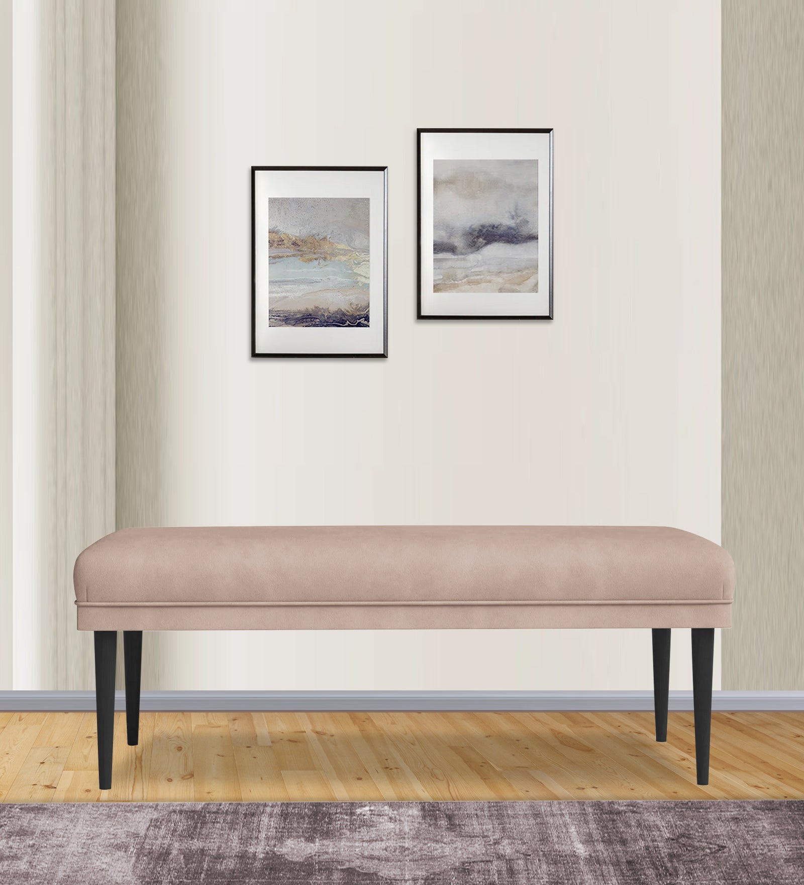 Summer Fabric Bench In Mush Beige Colour - Febonic Living