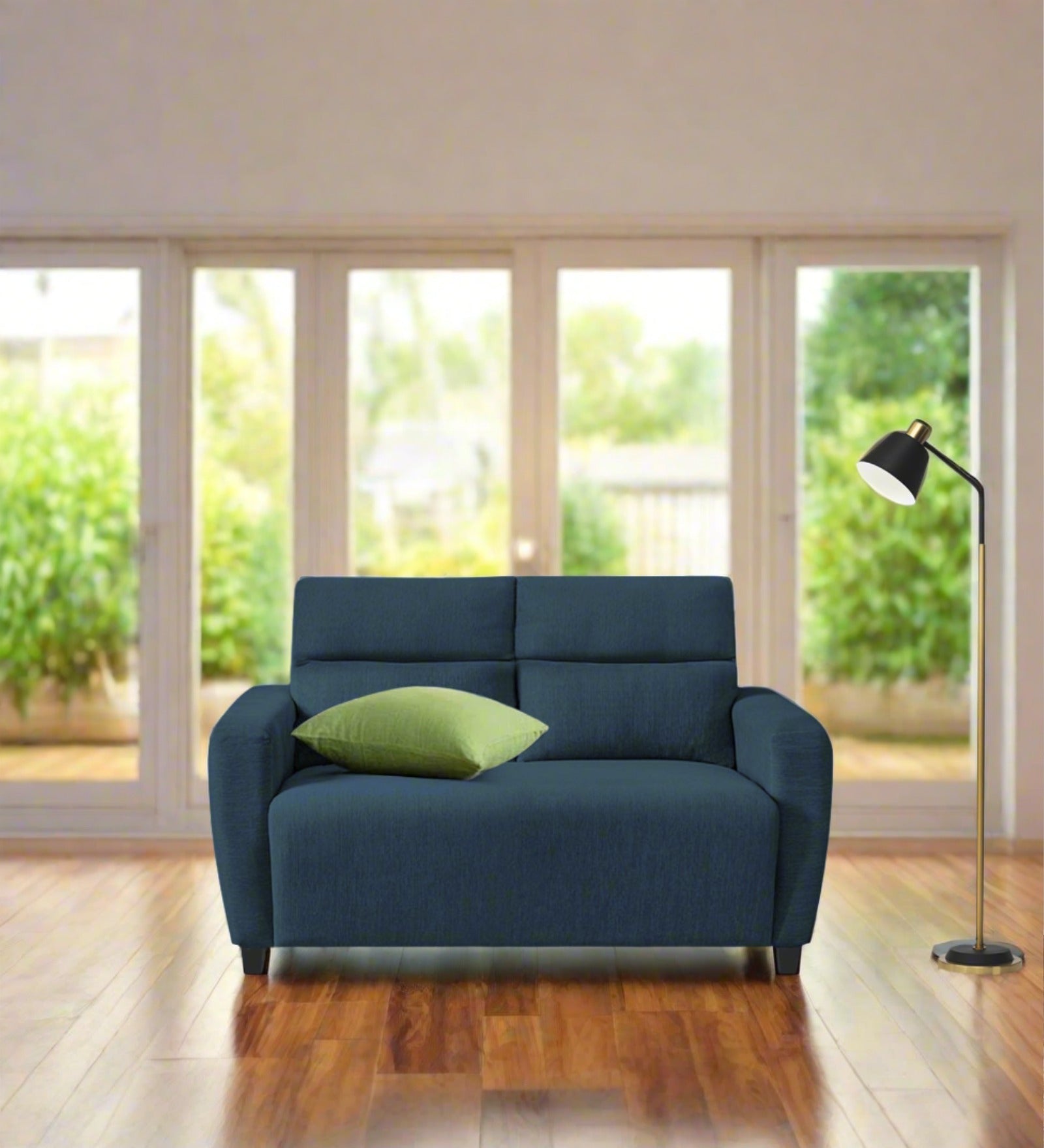 Bakadi Fabric 2 Seater Sofa In Light Blue Colour - Febonic Living