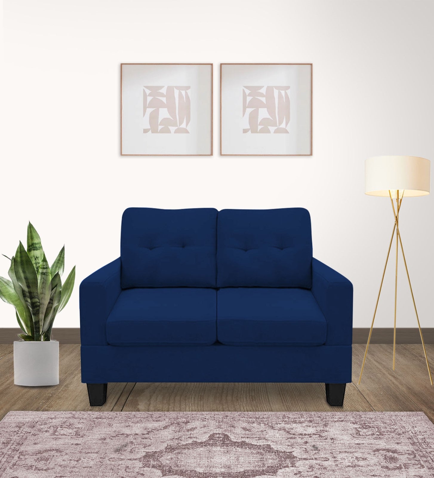 Thomas Fabric 2 Seater Sofa In Royal Blue Colour - Febonic Living