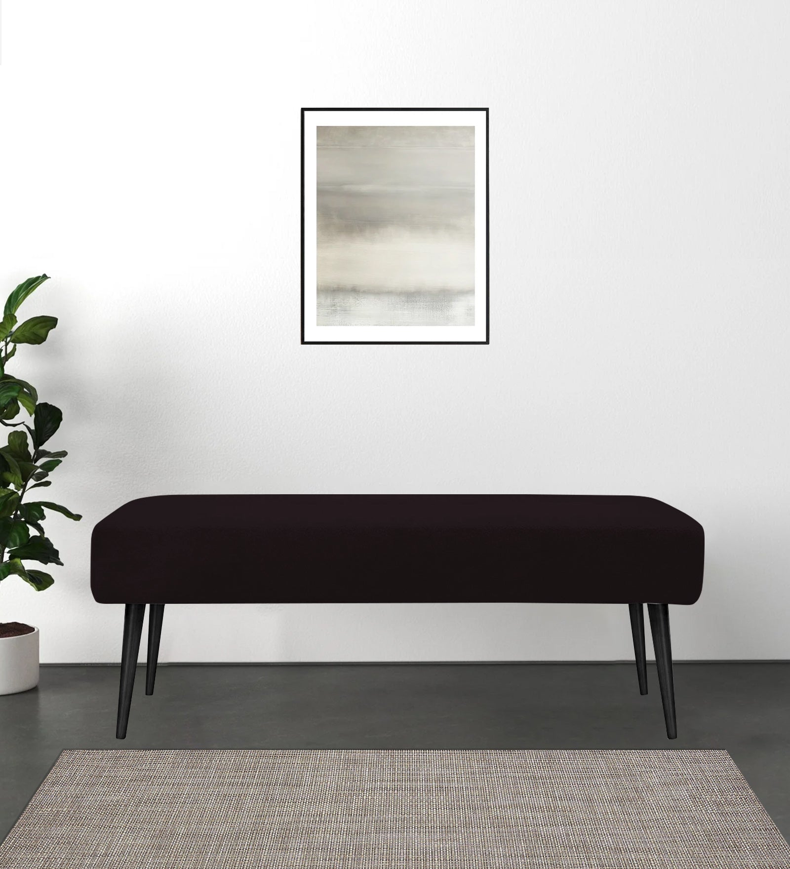 Orbit Fabric Bench In Cara Brown Colour - Febonic Living