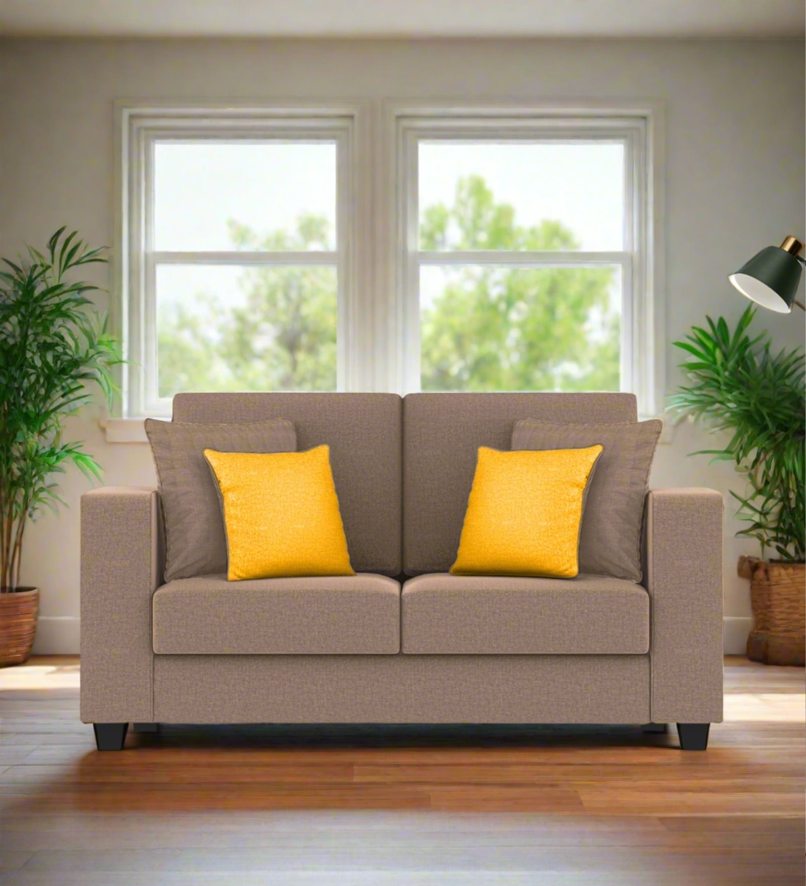 Nabi Fabric 2 Seater Sofa In Cookie Beige Colour - Febonic Living
