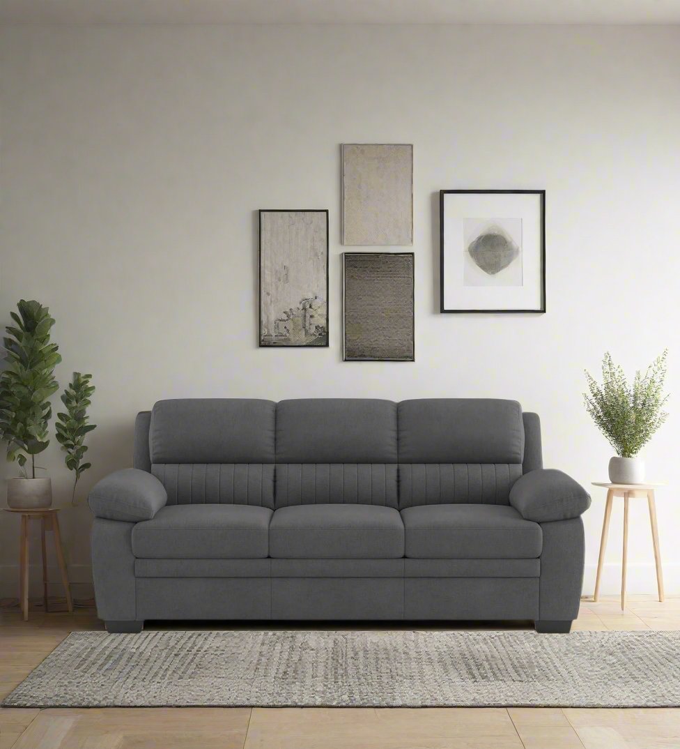 Miranda Velvet 3 Seater Sofa In Davy grey Colour - Febonic Living