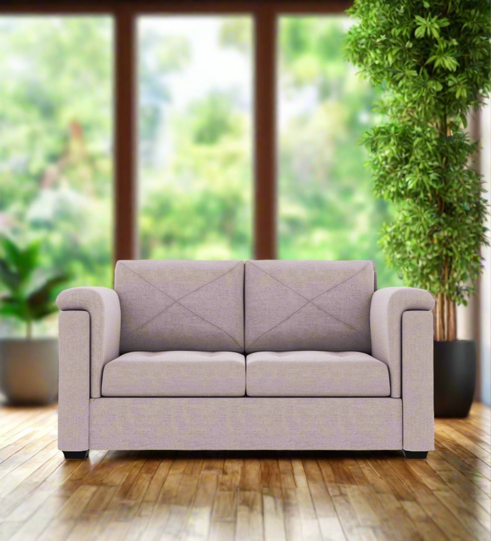 Andres Fabric 2 Seater Sofa In Orchid Beige Colour - Febonic Living