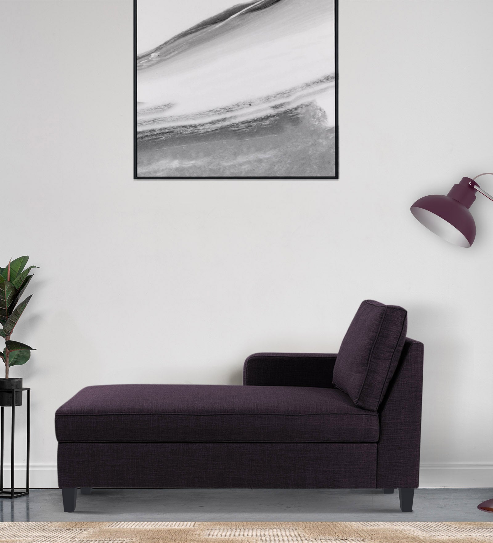 Harry Fabric LHS Chaise Lounger In Cara Brown Colour - Febonic Living