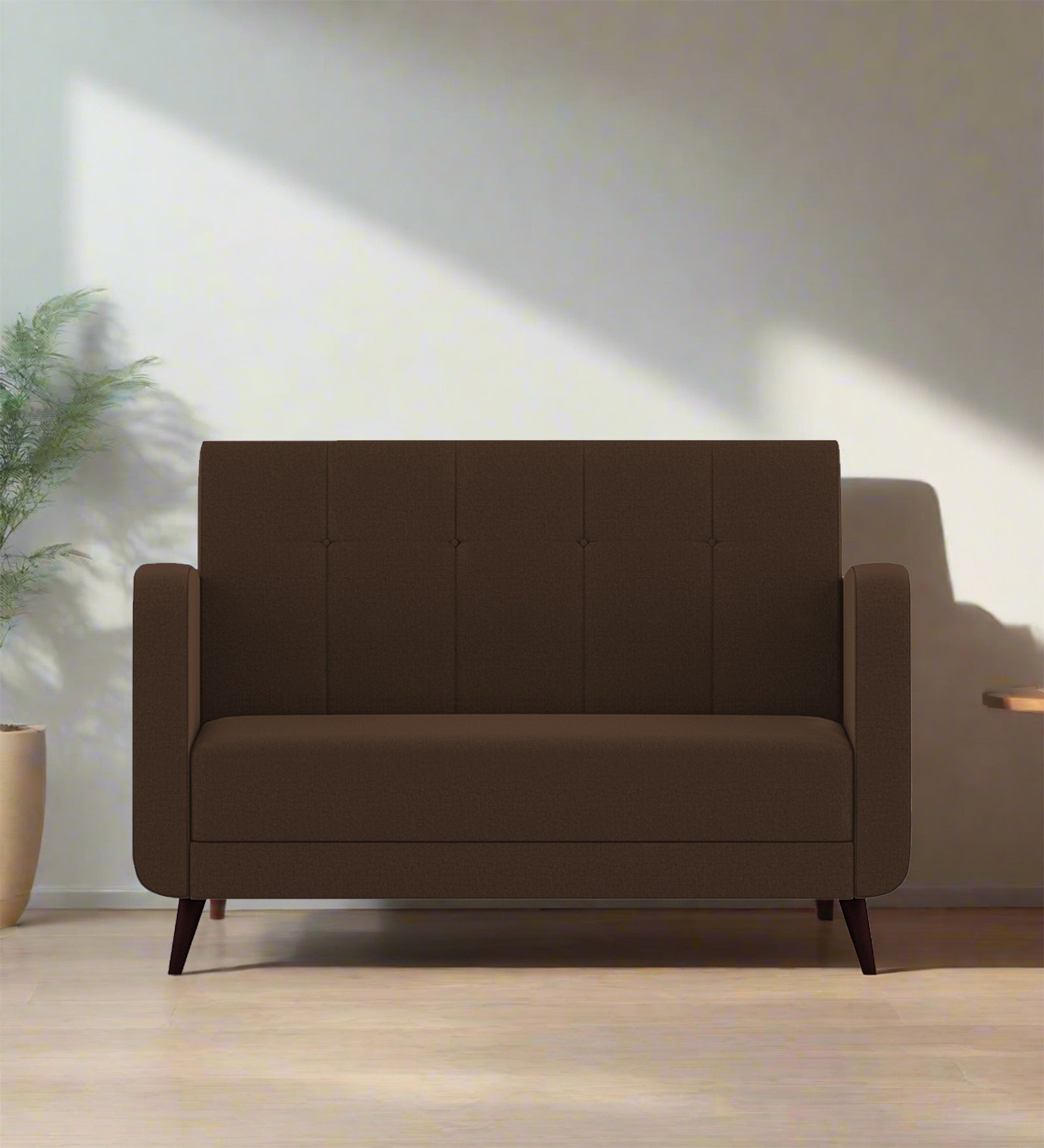 Wiki Velvet 2 Seater Sofa In Chocolate Brown Colour - Febonic Living