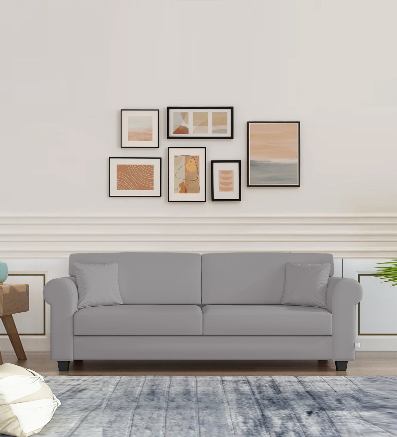 Numonk Velvet 3 Seater Sofa In Concrete grey Colour - Febonic Living