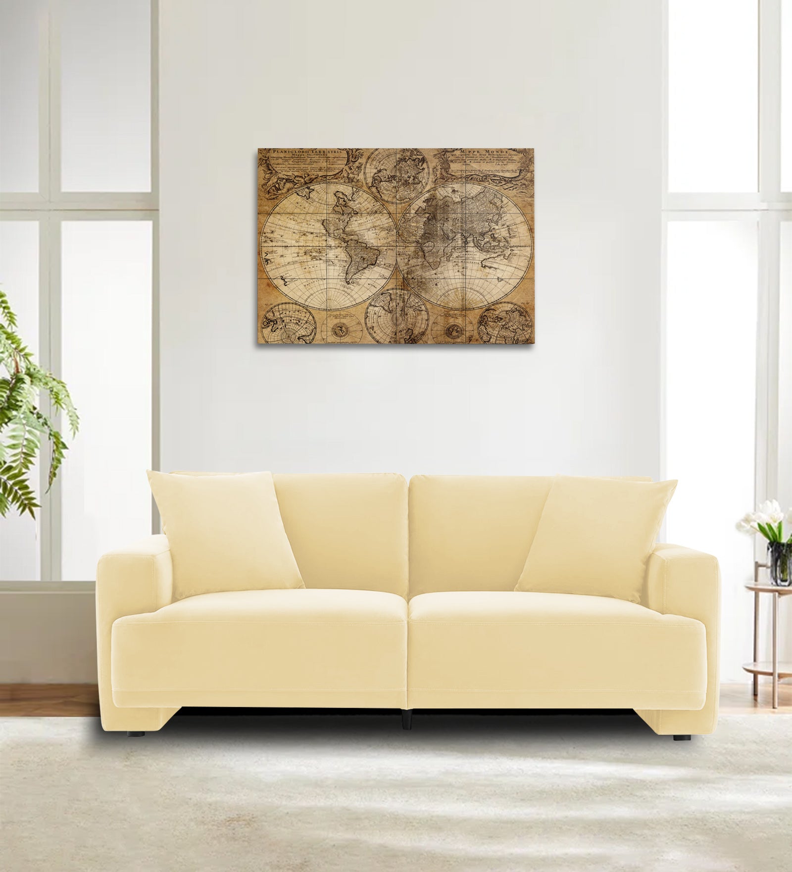Kosta Velvet 2 Seater Sofa in Sandy Beige Colour