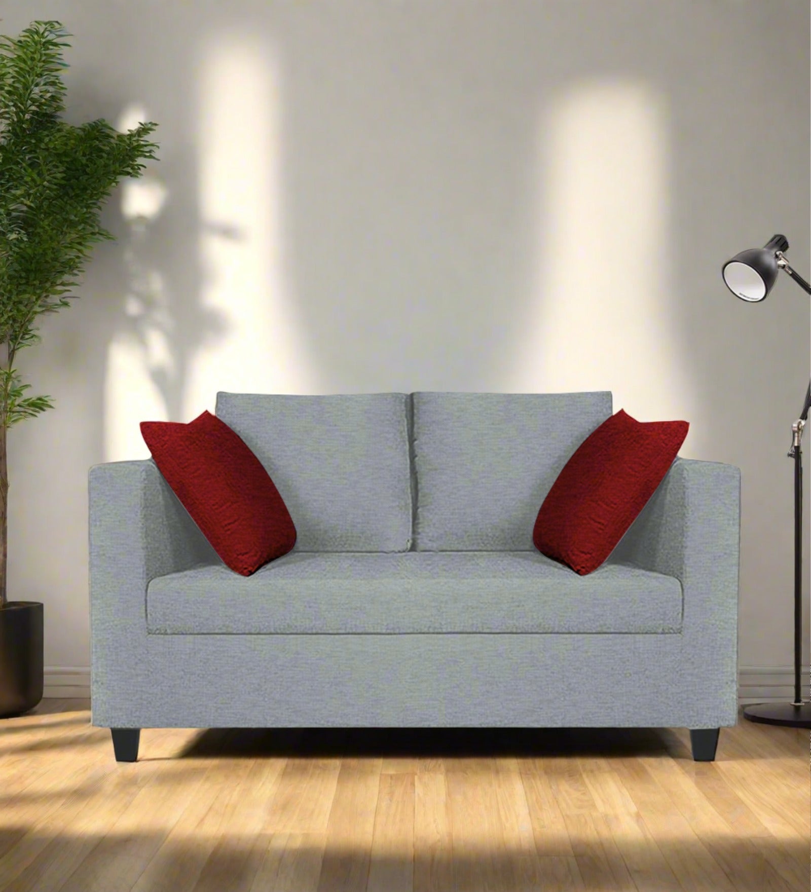 Nuska Fabric 2 Seater Sofa in Coin Grey Colour