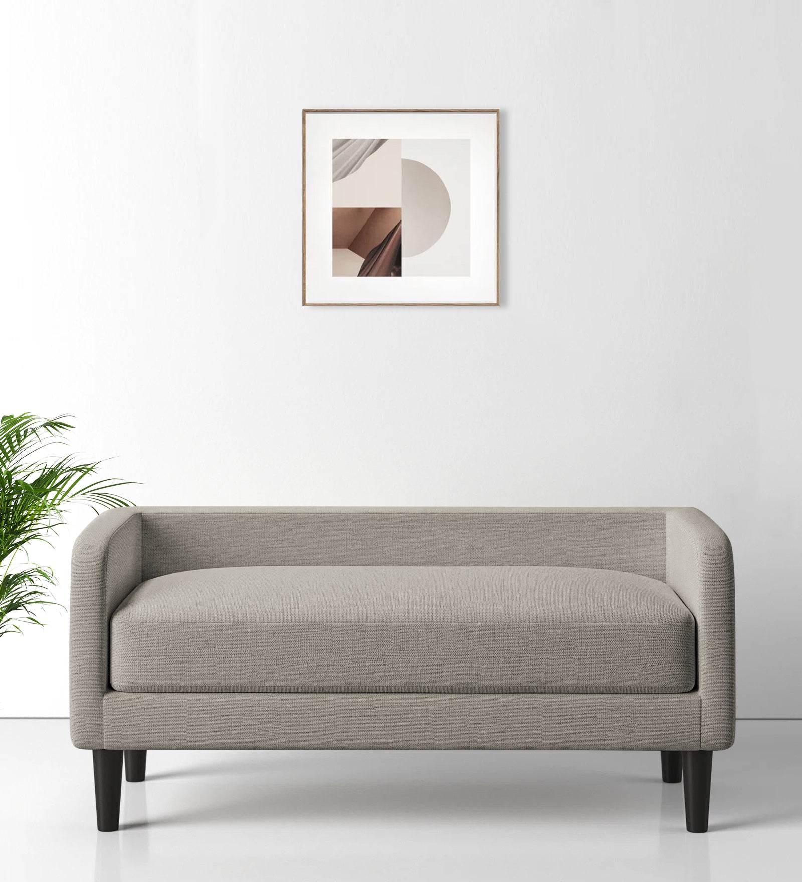 Maya Fabric Bench In Ash Grey Colour - Febonic Living