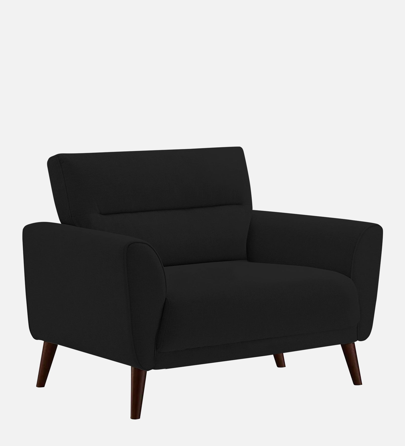 Castro Fabric 1 Seater Sofa In Zed Black Colour - Febonic Living
