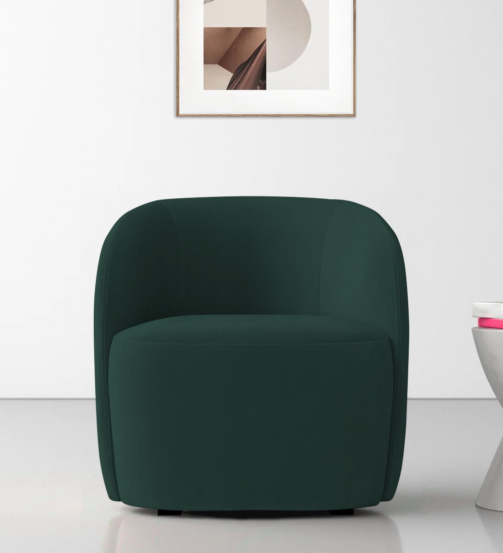 Lucky Velvet Wing Chair In Forest Green Colour - Febonic Living