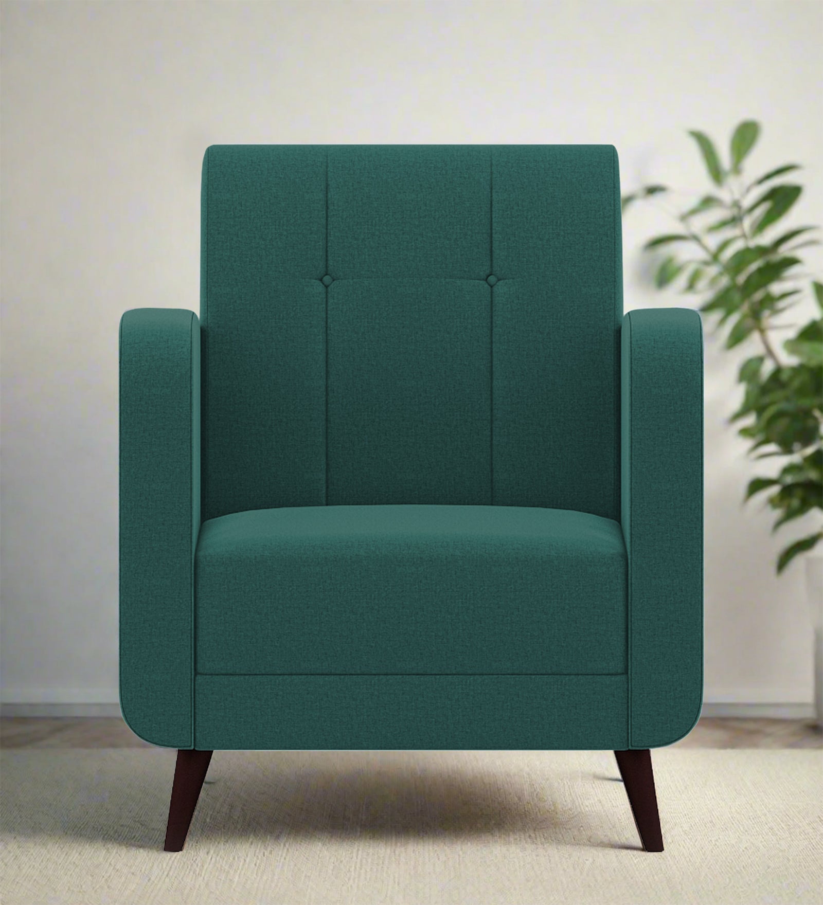 Wiki Velvet 1 Seater Sofa In Pine green Colour - Febonic Living
