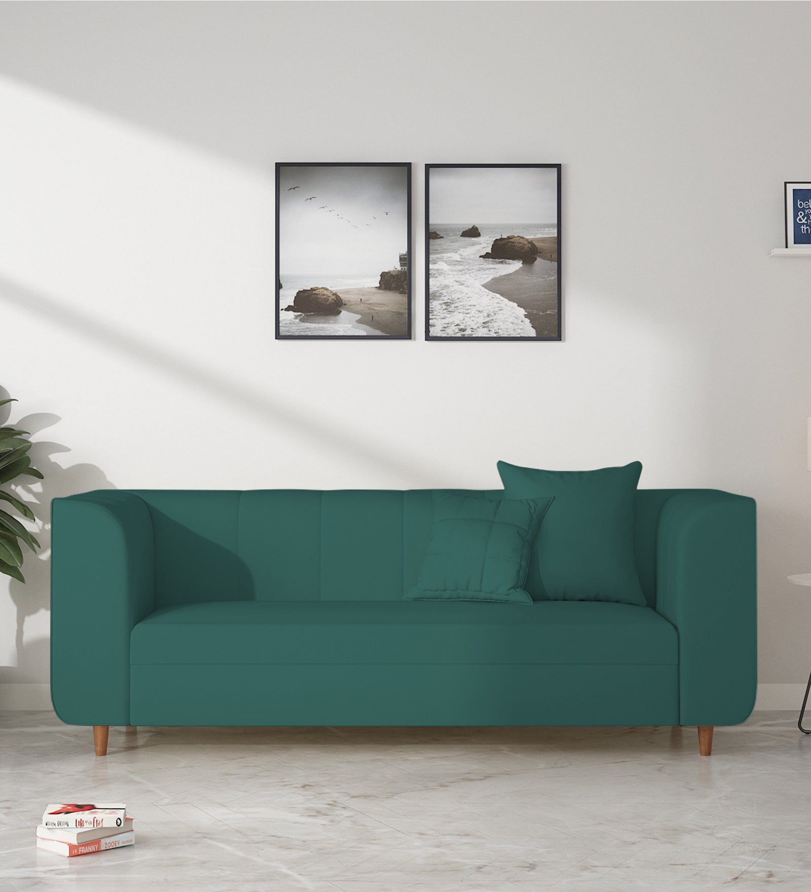 Sumo Velvet 3 Seater Sofa In Pine green Colour - Febonic Living