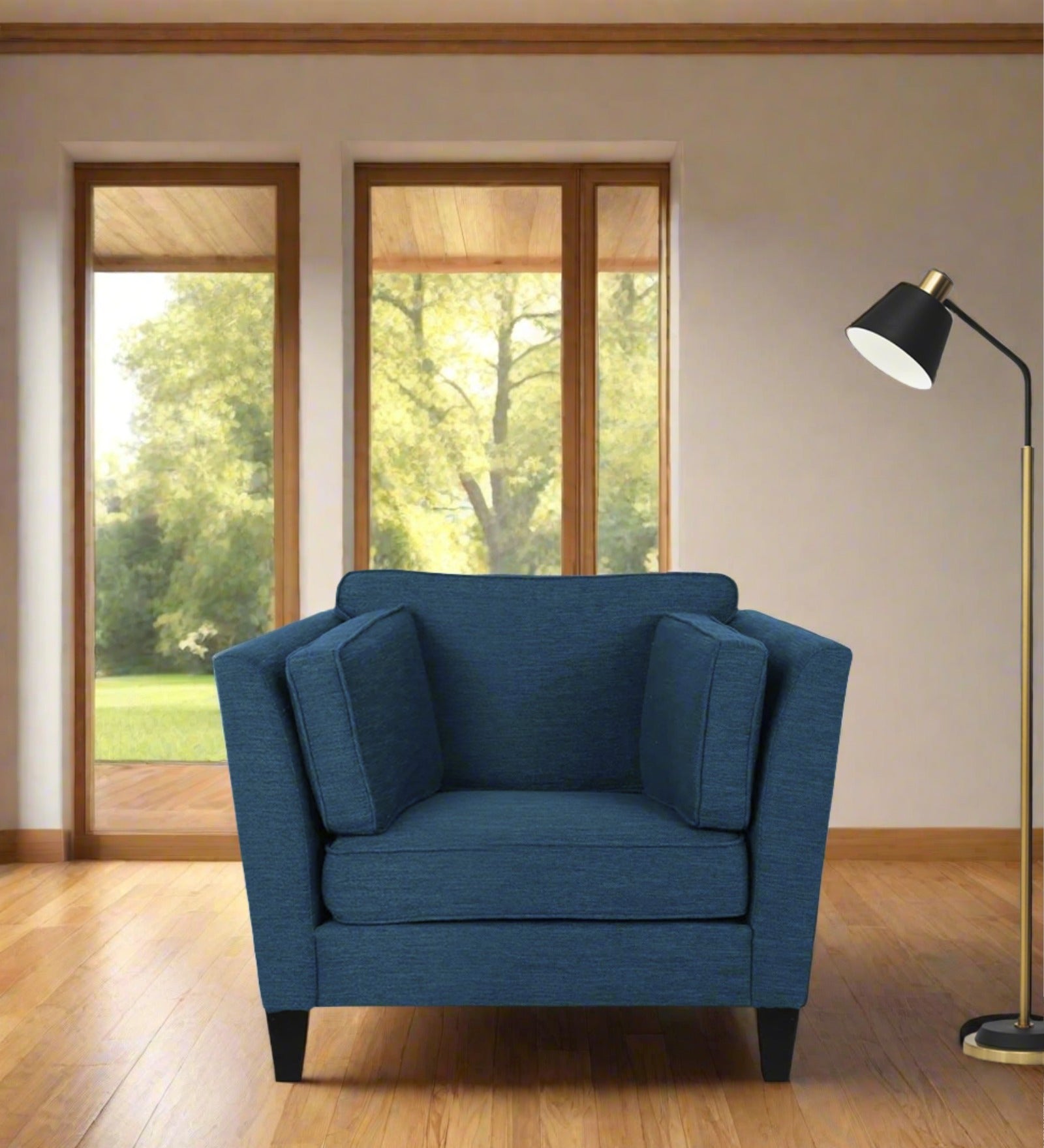 Nigar Fabric 1 Seater Sofa In Light Blue Colour - Febonic Living