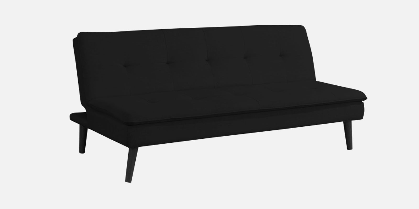 Toner Fabric 3 Seater Convertible Sofa Cum Bed In Zed Black Colour - Febonic Living