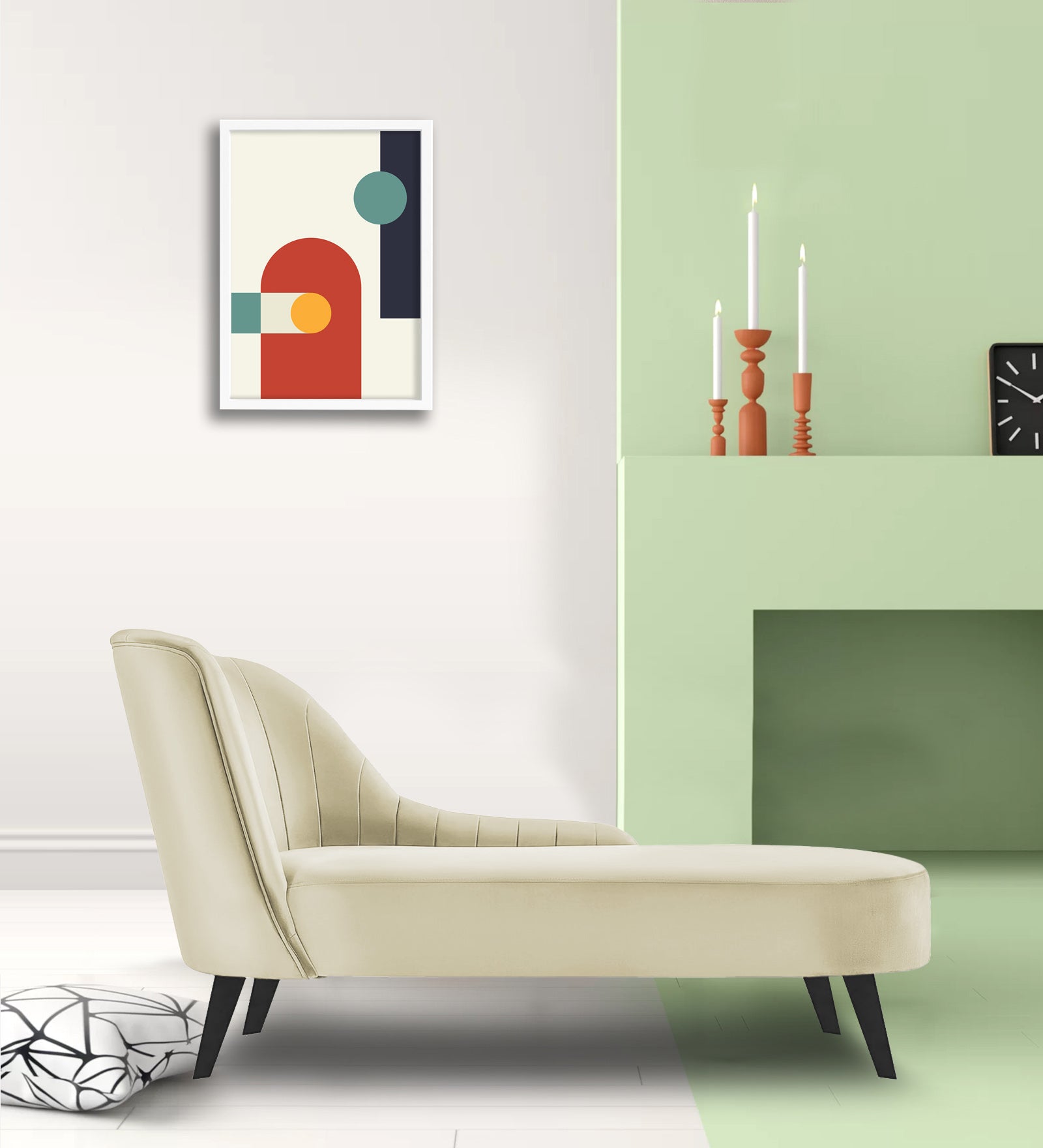 Flora Velvet RHS Chaise Lounger In Warm White Colour - Febonic Living