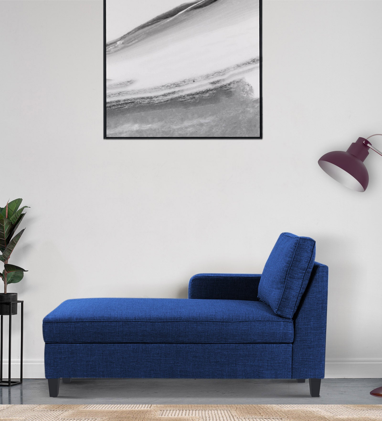 Harry Fabric LHS Chaise Lounger In Royal Blue Colour - Febonic Living