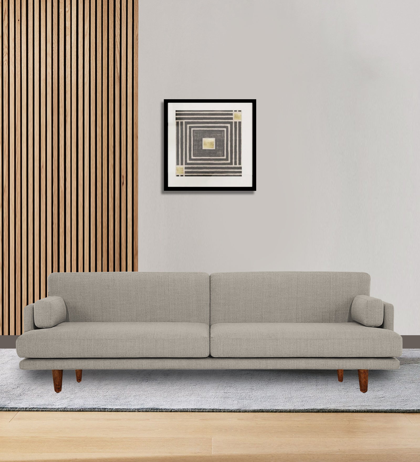 Ricky Fabric 3 Seater Sofa In Ash Grey Colour - Febonic Living