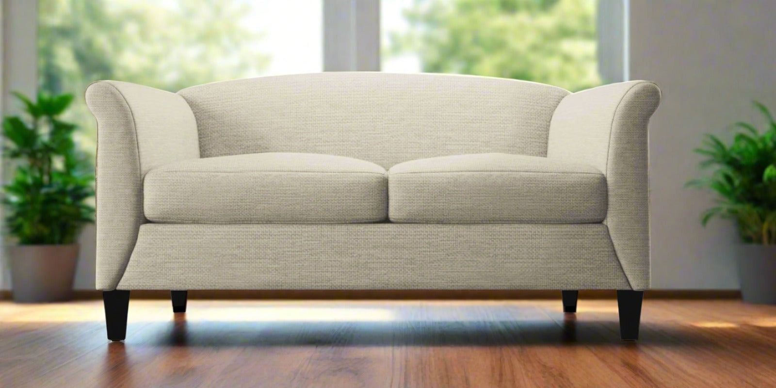 Kimber Fabric 2 Seater Sofa In Ivory Cream Colour - Febonic Living