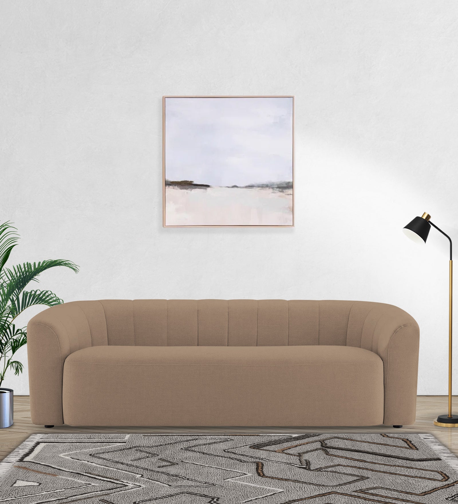 Mara Fabric 3 Seater Sofa In Cookie Beige Colour - Febonic Living