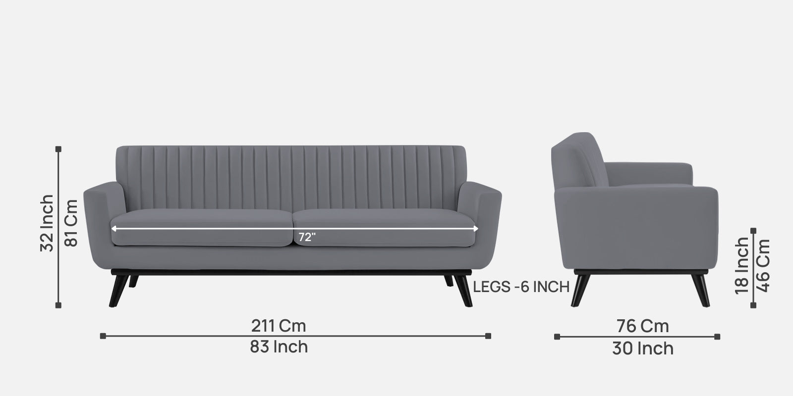 Tucker Velvet 3 Seater Sofa In Pubble Grey Colour - Febonic Living