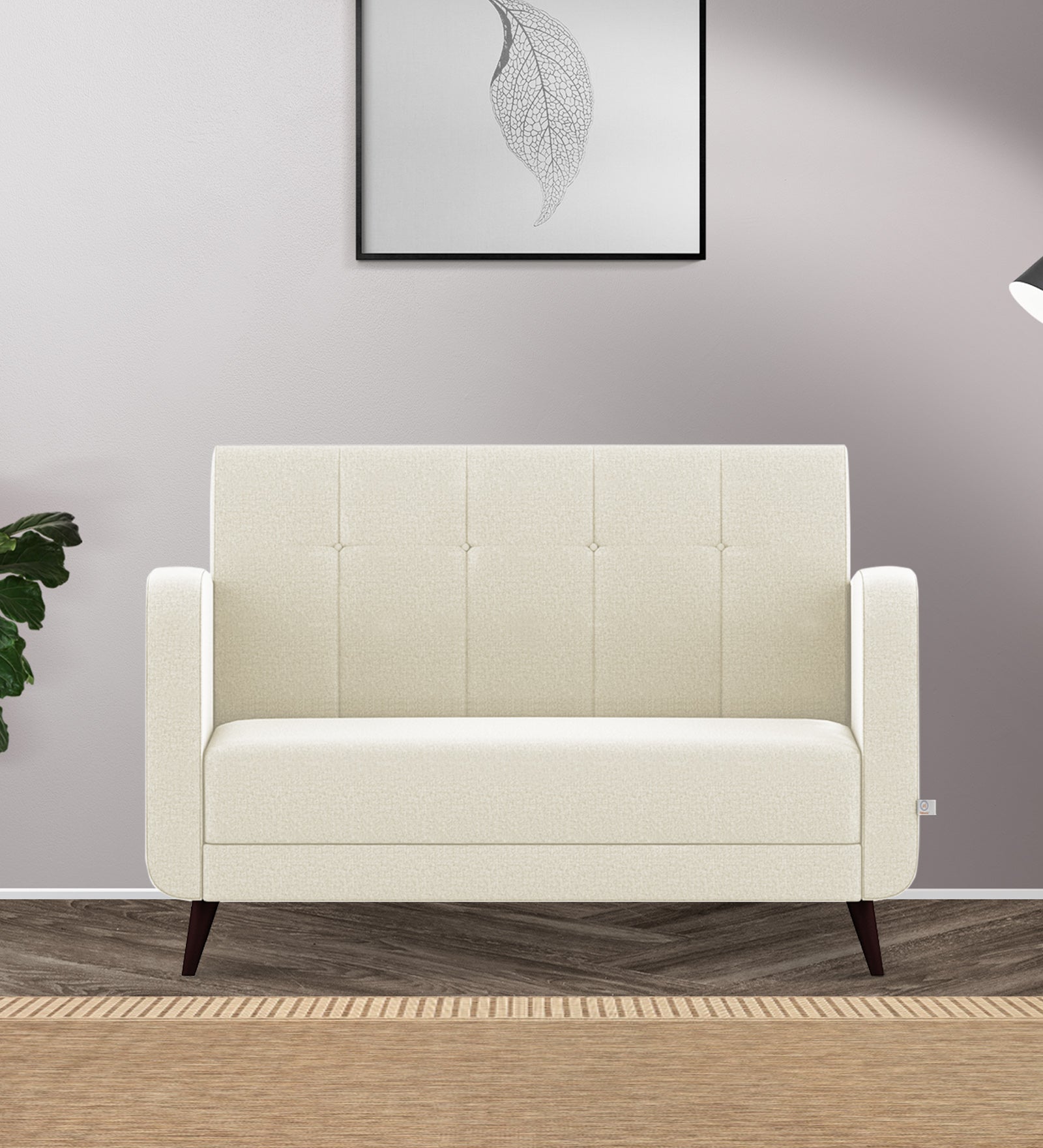 Wiki Velvet 2 Seater Sofa In Warm White Colour - Febonic Living