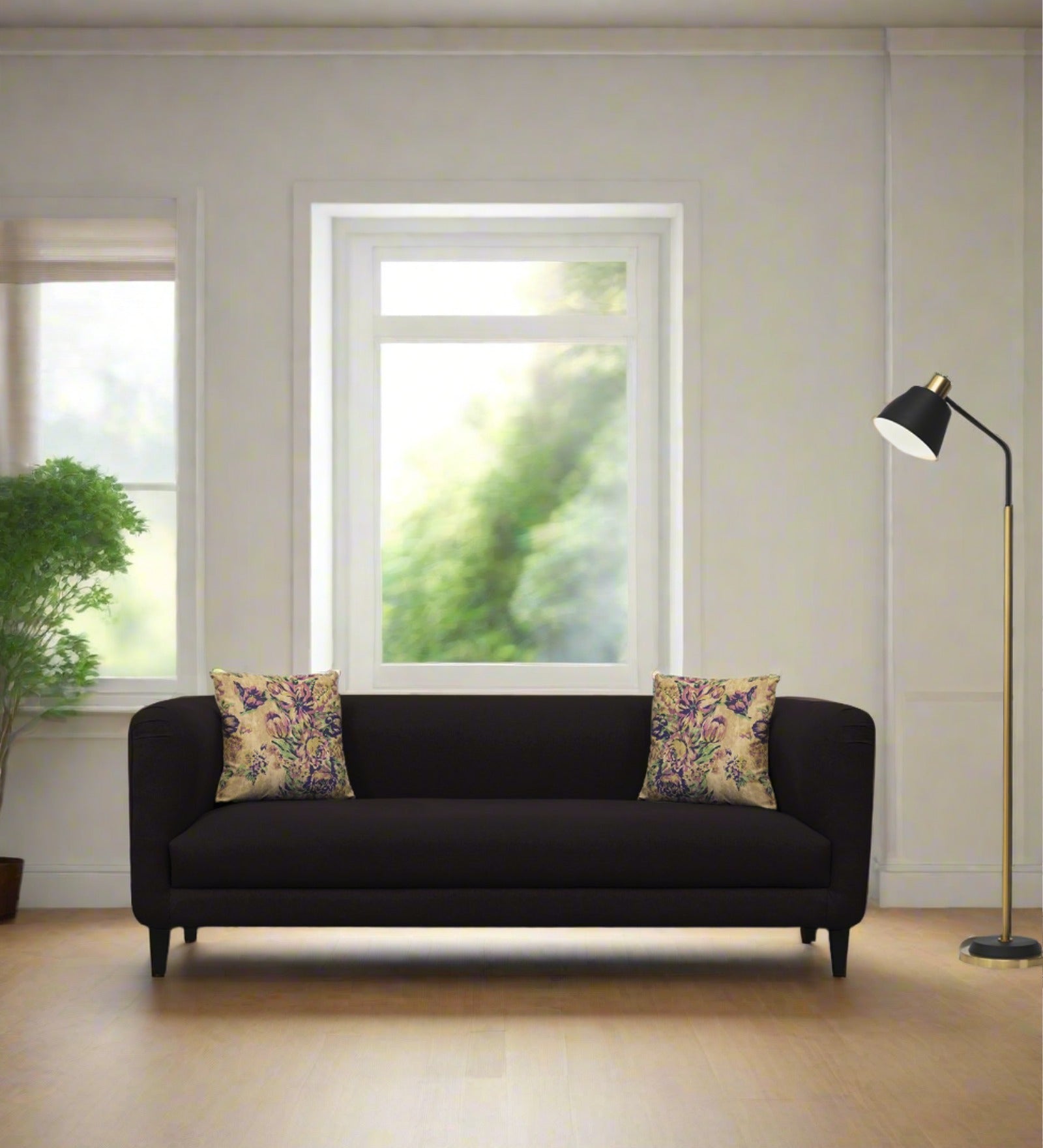 Niki Fabric 3 Seater Sofa In Cara Brown Colour - Febonic Living