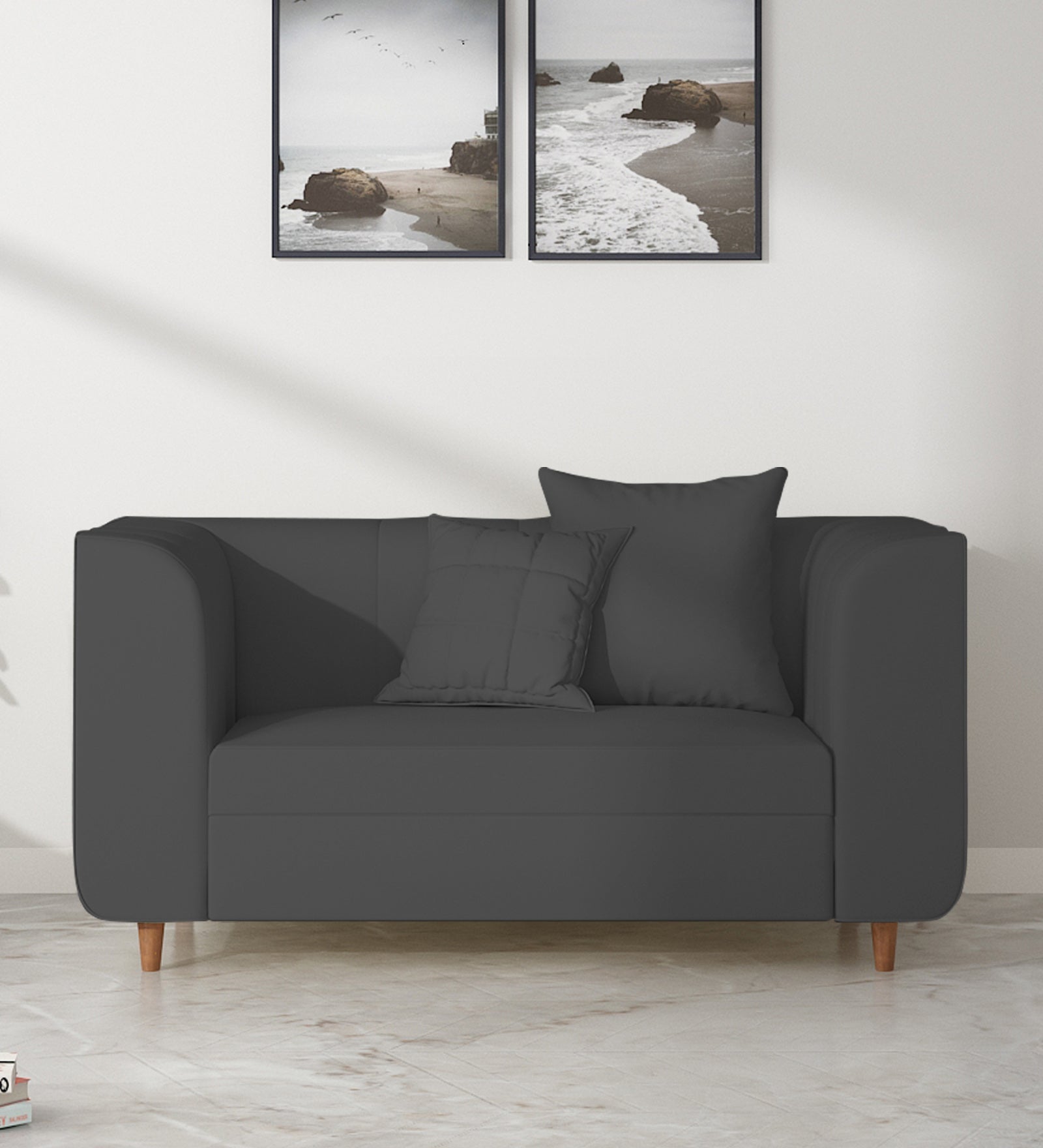 Sumo Velvet 2 Seater Sofa In Davy grey Colour - Febonic Living