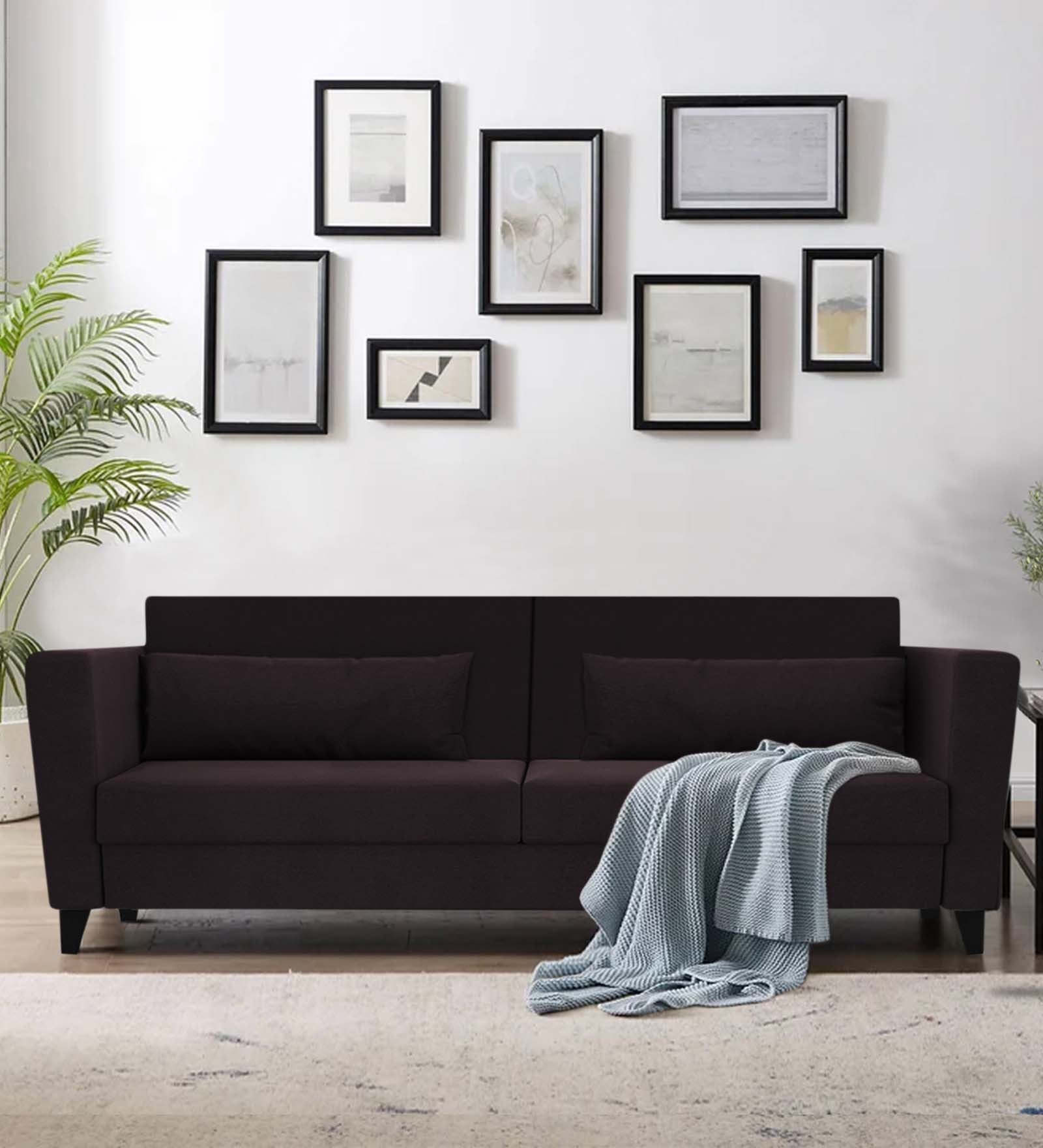 Tokyo Fabric 3 Seater Sofa In Cara Brown Colour - Febonic Living