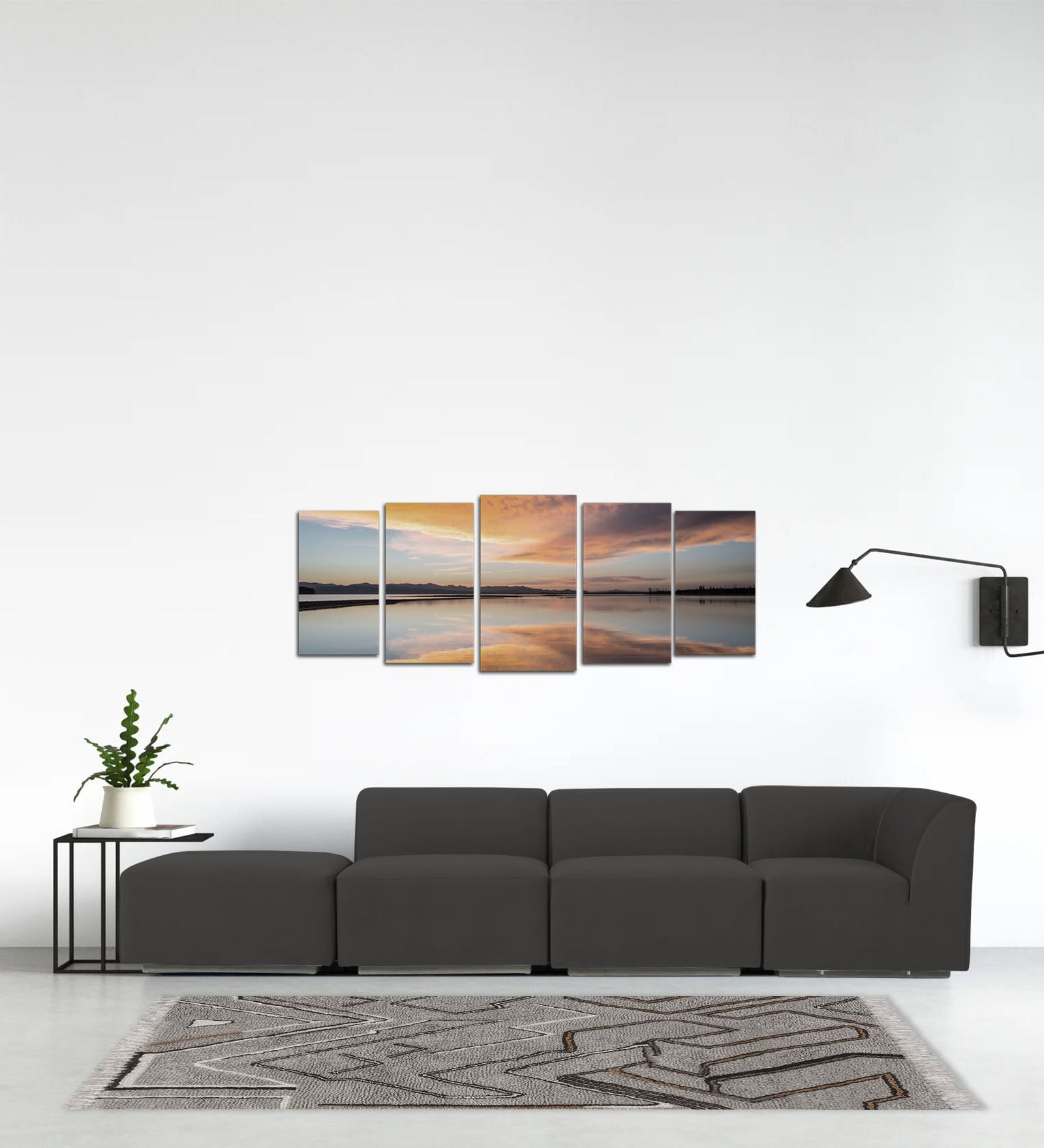 Bufa Velvet LHS Sectional Sofa In Hory Grey Colour With Ottoman - Febonic Living