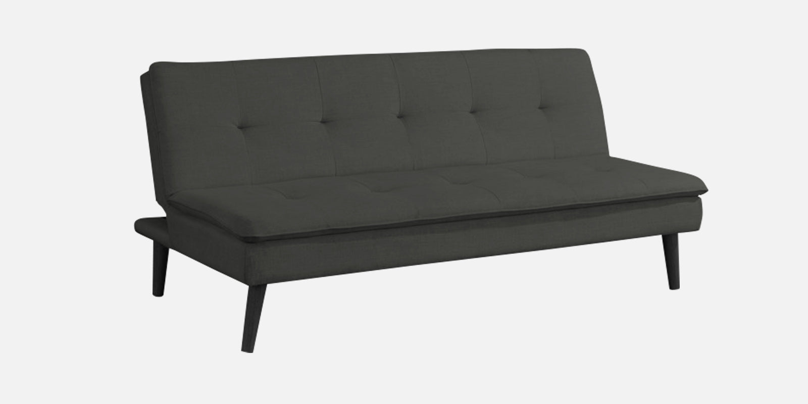Toner Fabric 3 Seater Convertible Sofa Cum Bed In Charcoal Grey Colour - Febonic Living
