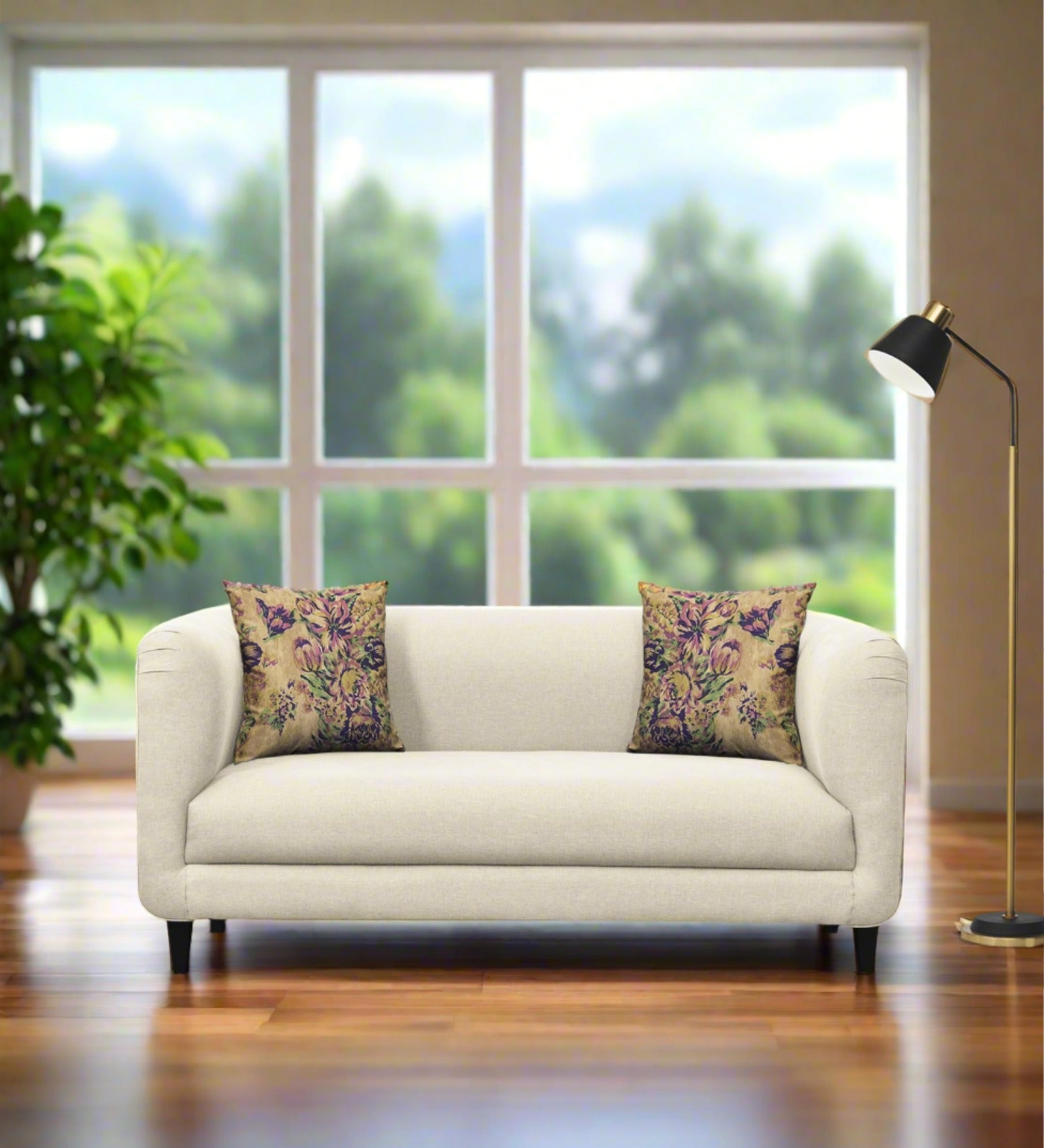 Niki Fabric 2 Seater Sofa in Ivory Cream Colour