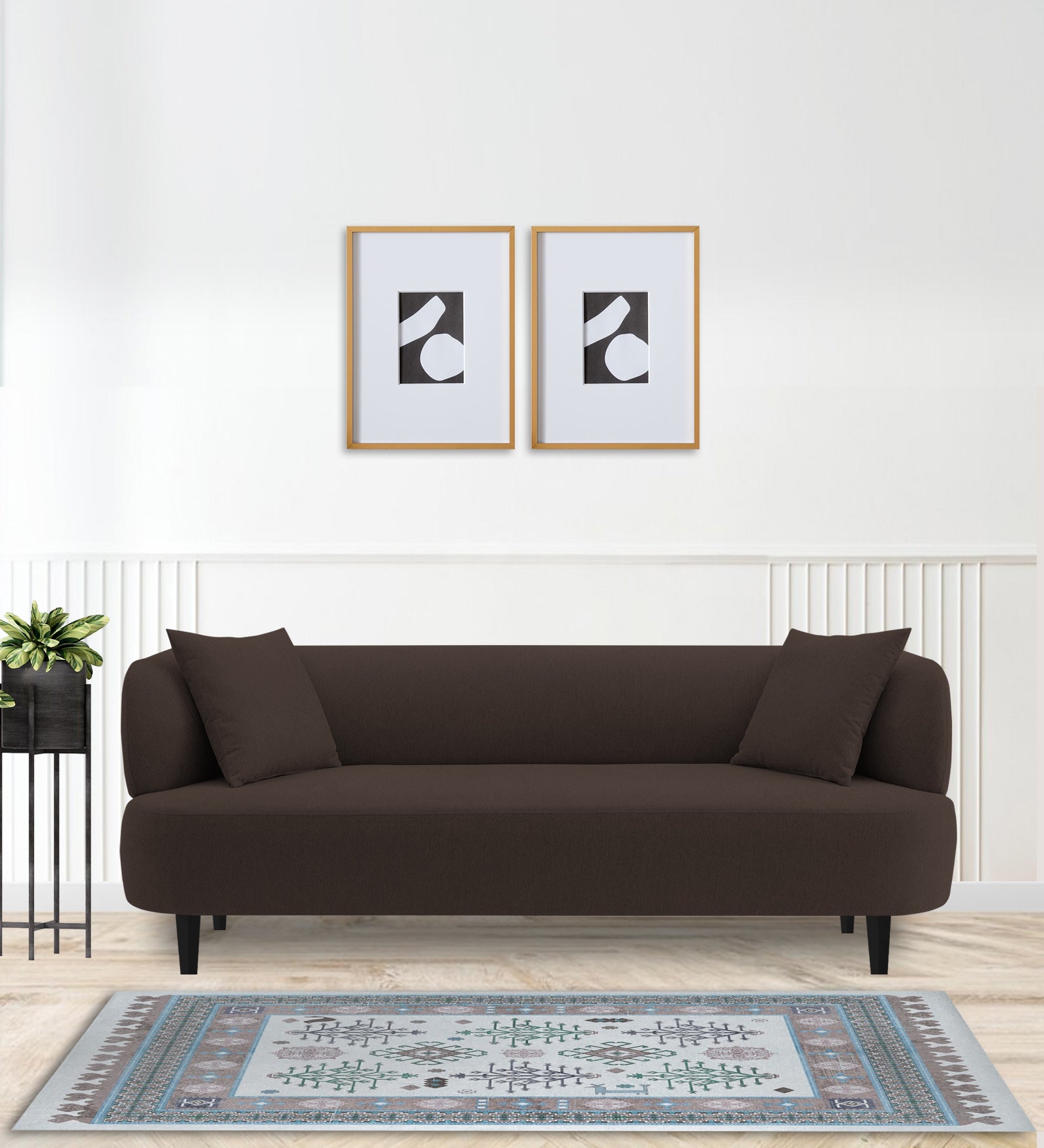 Carson Fabric 3 Seater Sofa In Coco Brown Colour - Febonic Living