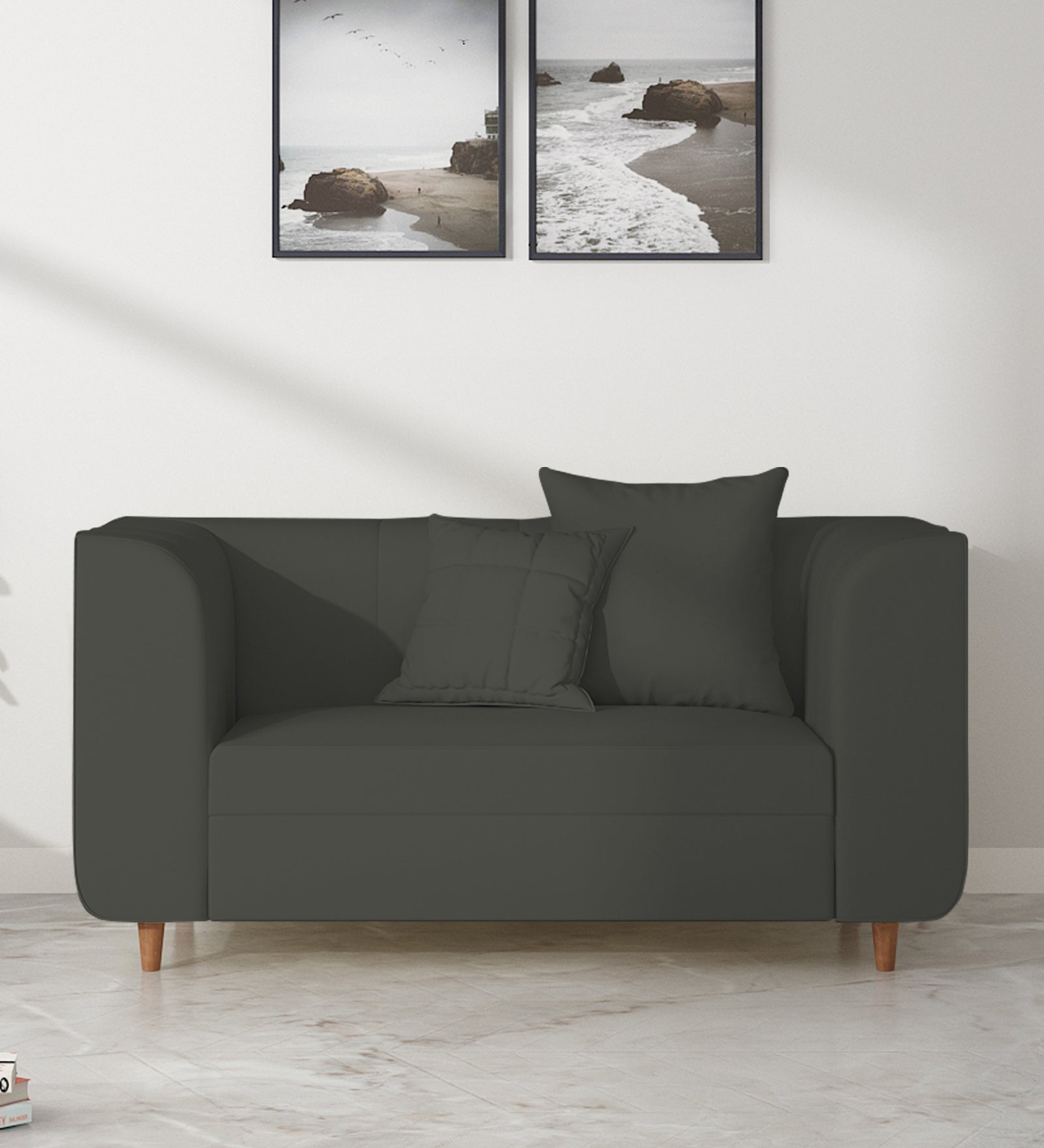 Sumo Velvet 2 Seater Sofa In Hory Grey Colour - Febonic Living