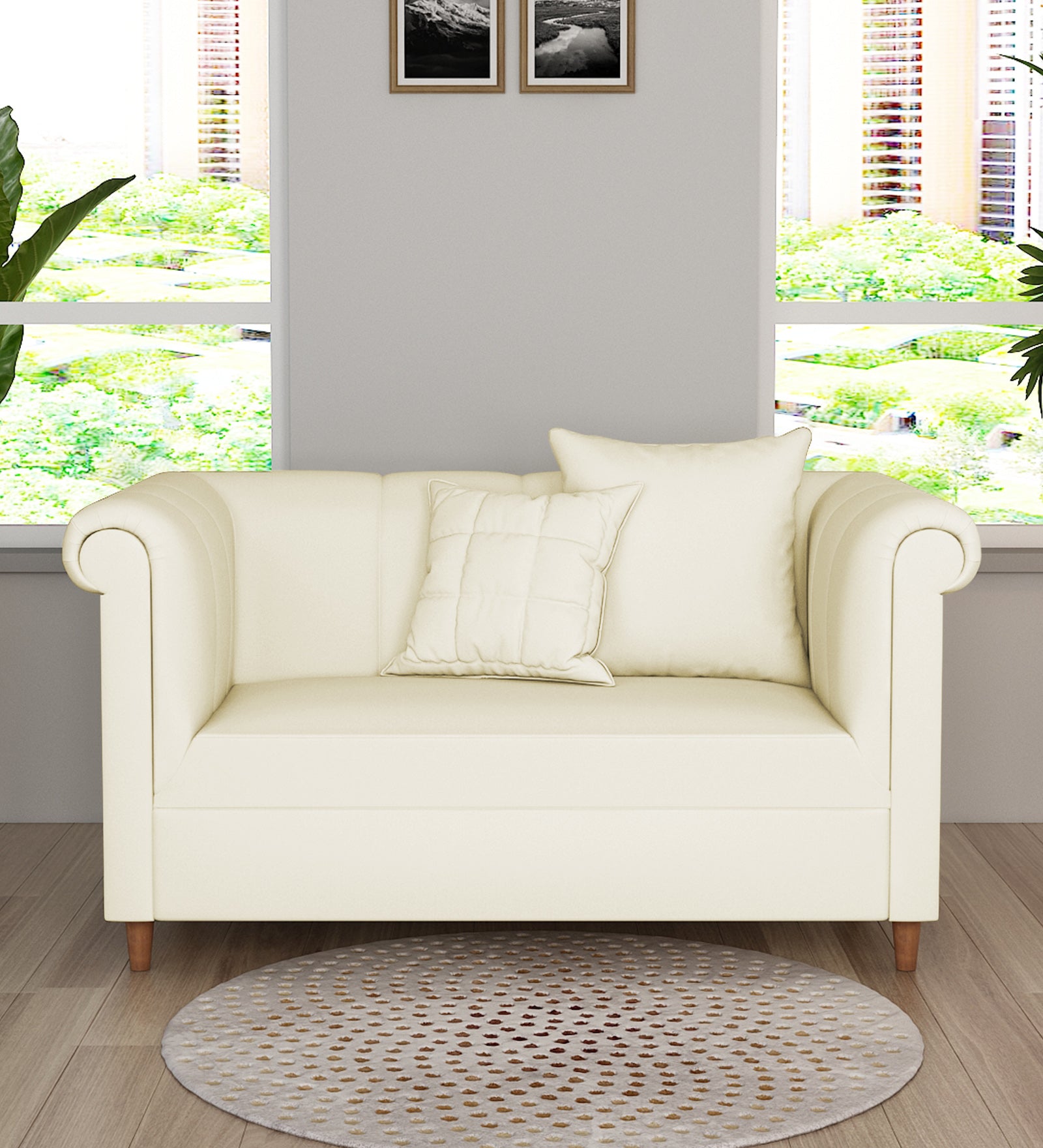 Rubi 2 Seater Velvet Sofa - Warm White by Febonic Living