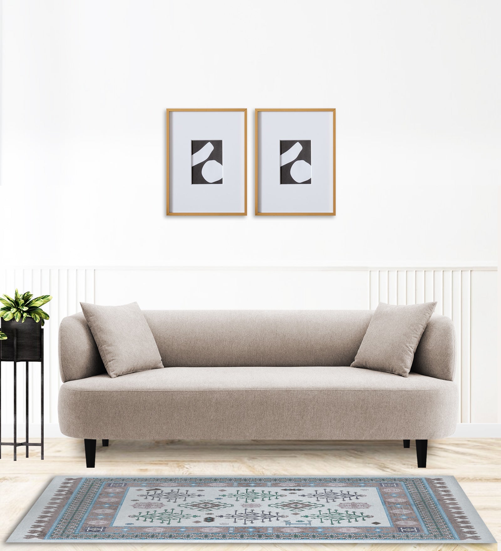 Carson Fabric 3 Seater Sofa In Natural Beige Colour - Febonic Living