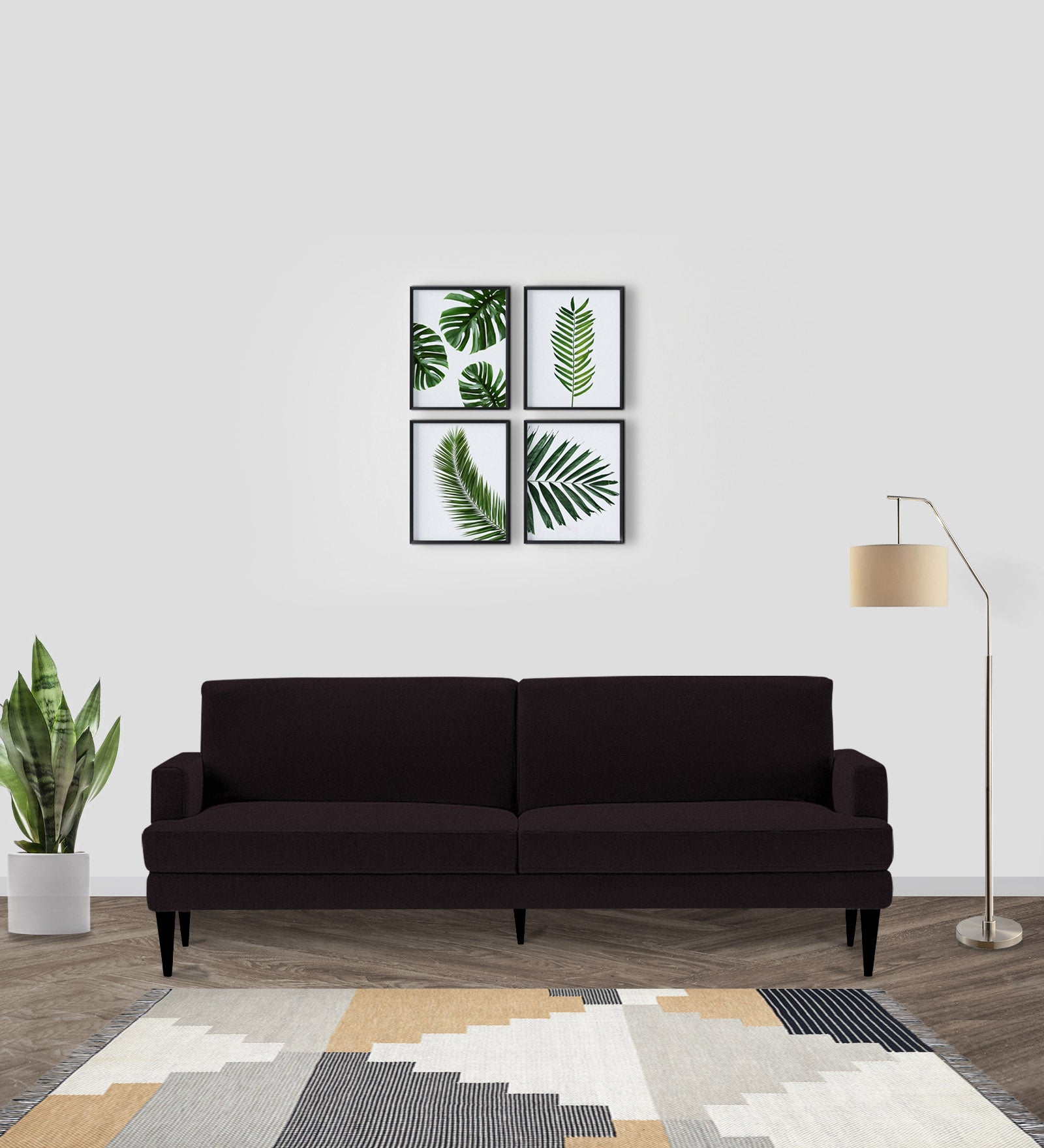 Zoya Fabric 3 Seater Convertible Sofa Cum Bed In Cara Brown Colour - Febonic Living