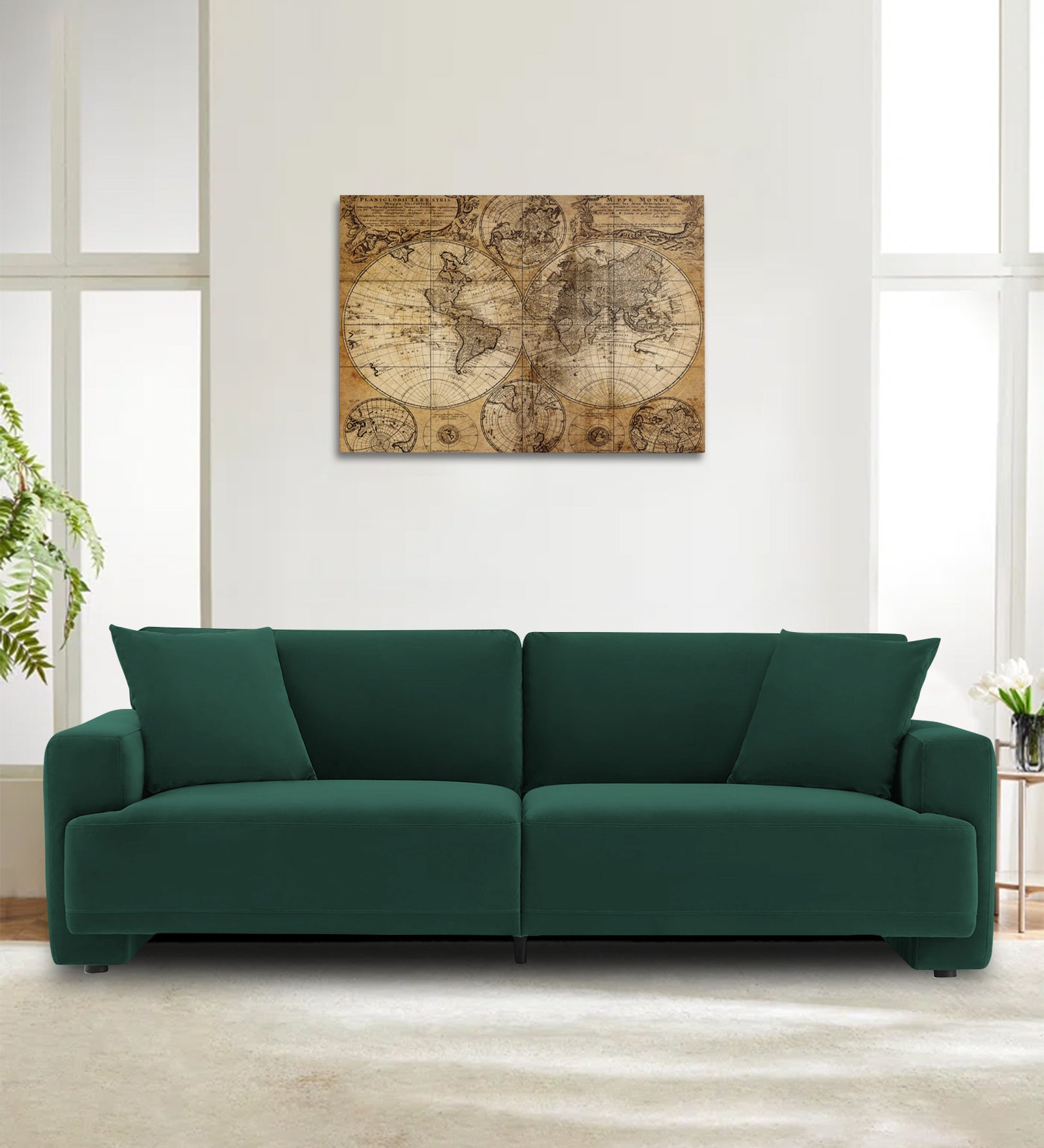 Kosta Velvet 3 Seater Sofa In Forest Green Colour - Febonic Living