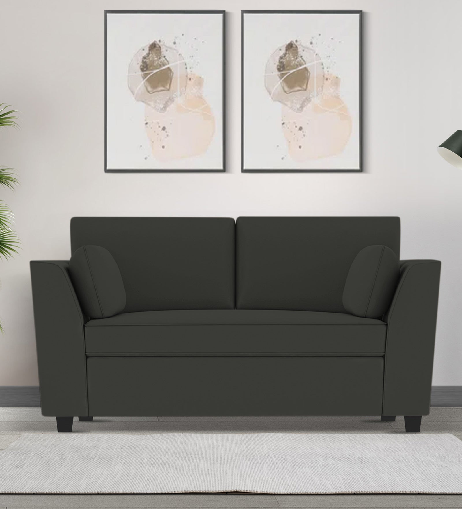 Bristo Velvet 2 Seater Sofa In Hory Grey Colour - Febonic Living