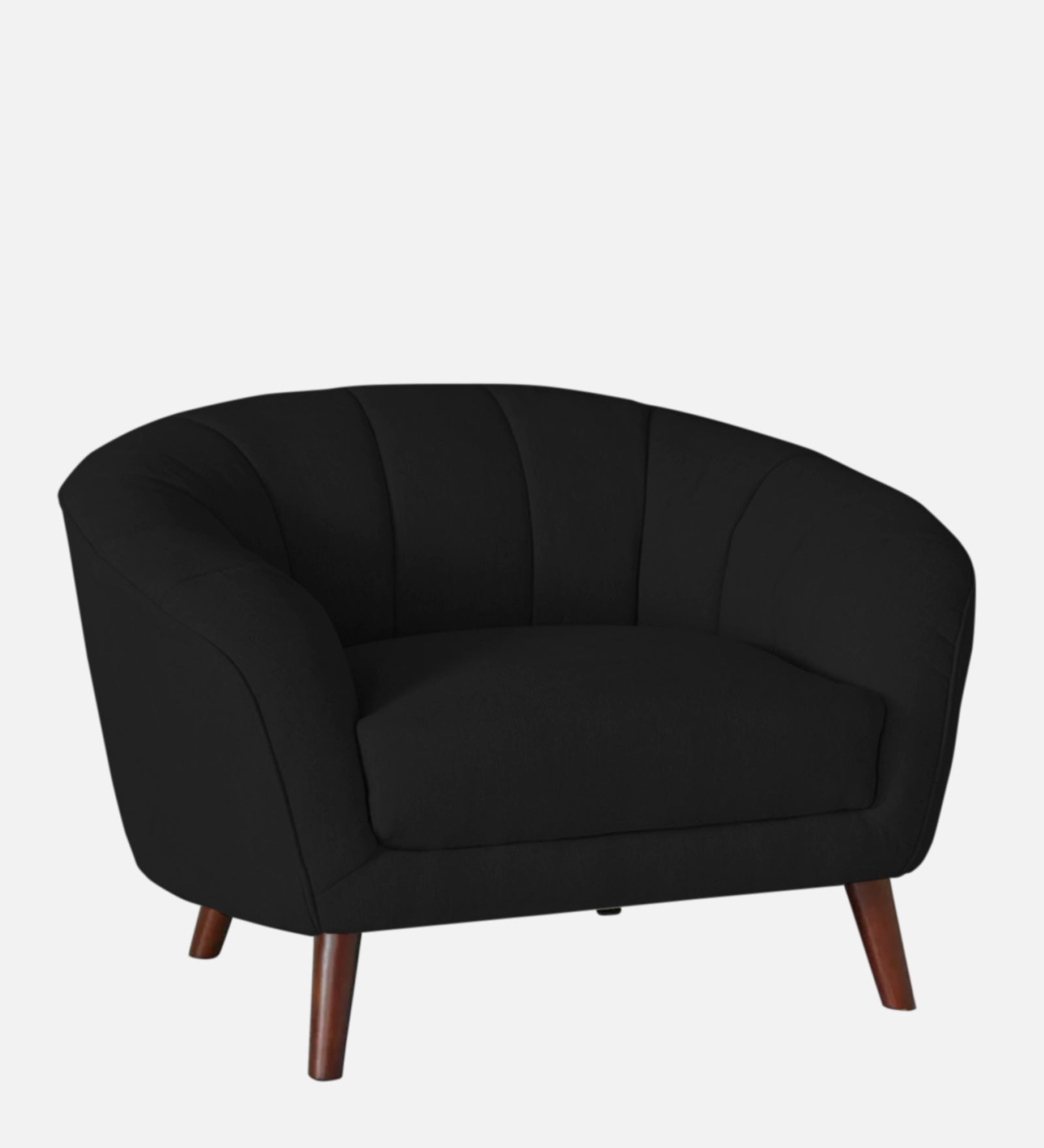 Benjamin Fabric 1 Seater Sofa In Zed Black Colour - Febonic Living
