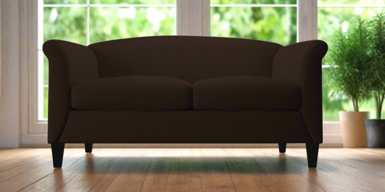 Kimber Fabric 2 Seater Sofa In Coffee Brown Colour - Febonic Living