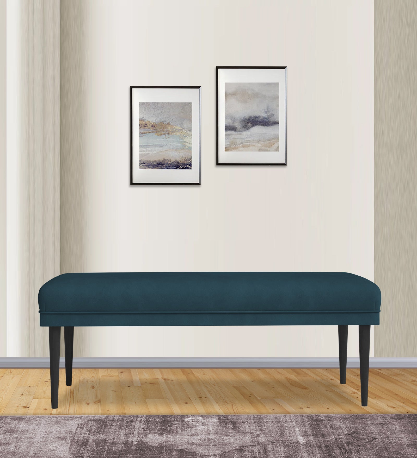 Summer Fabric Bench In Harbour Blue Colour - Febonic Living