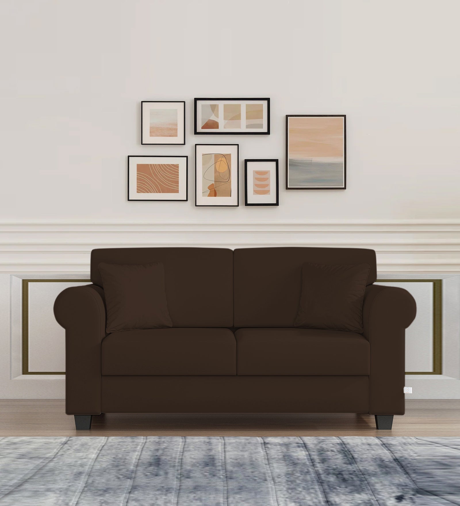 Numonk Velvet 2 Seater Sofa In Chocolate Brown Colour - Febonic Living